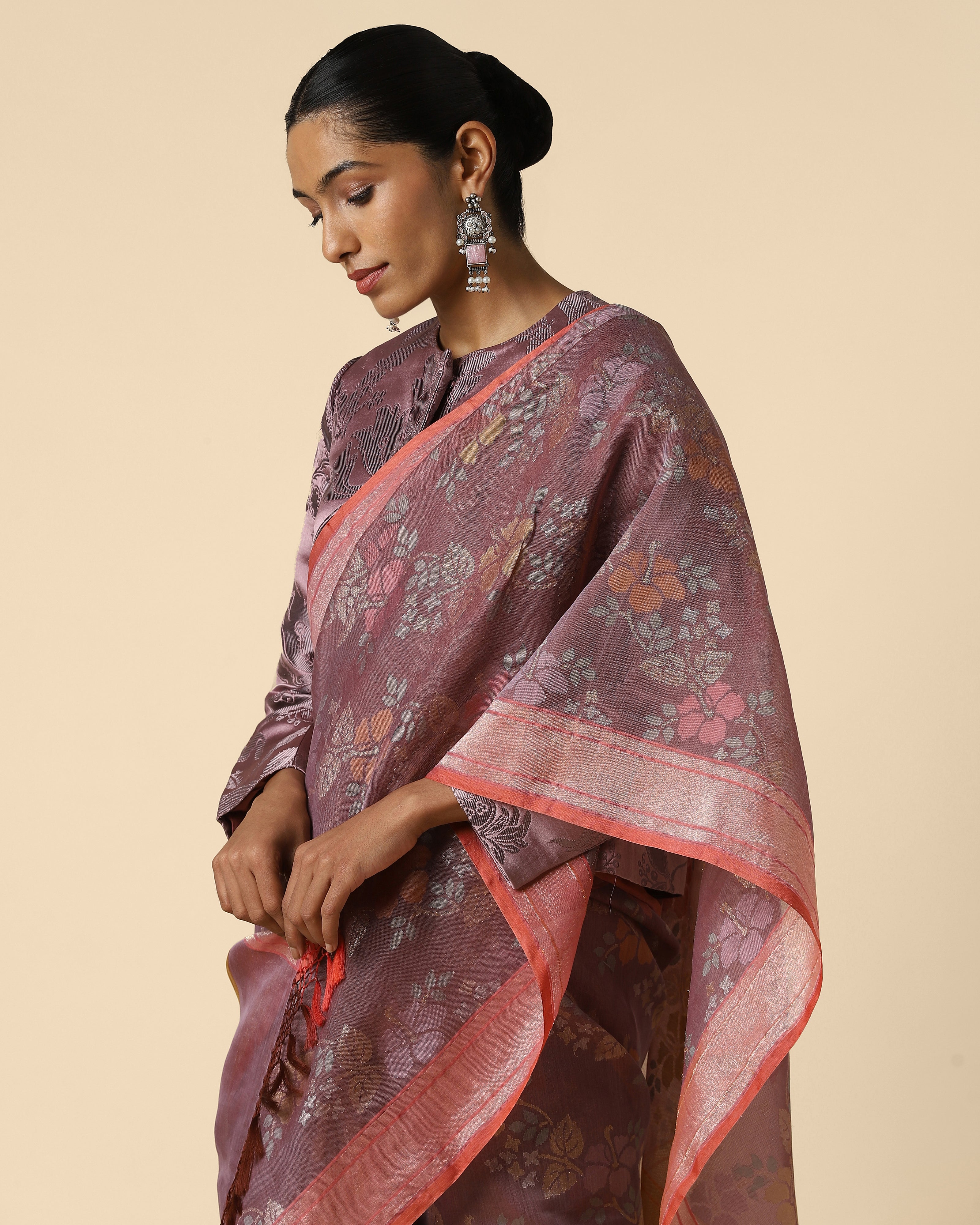Sindhura Banarasi Jamdani Silk Cotton Saree