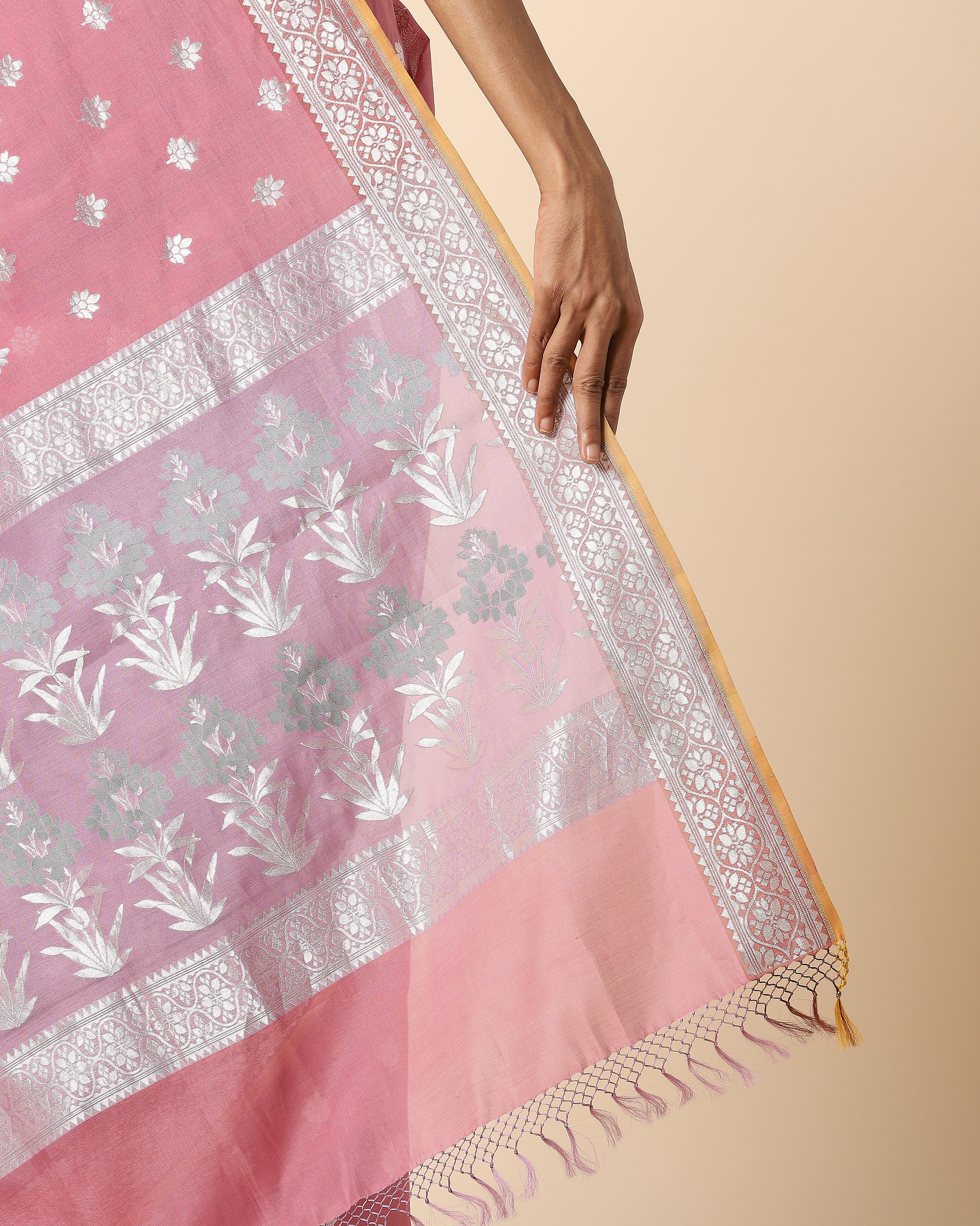 Chrysanta Cutwork Silk Cotton Saree