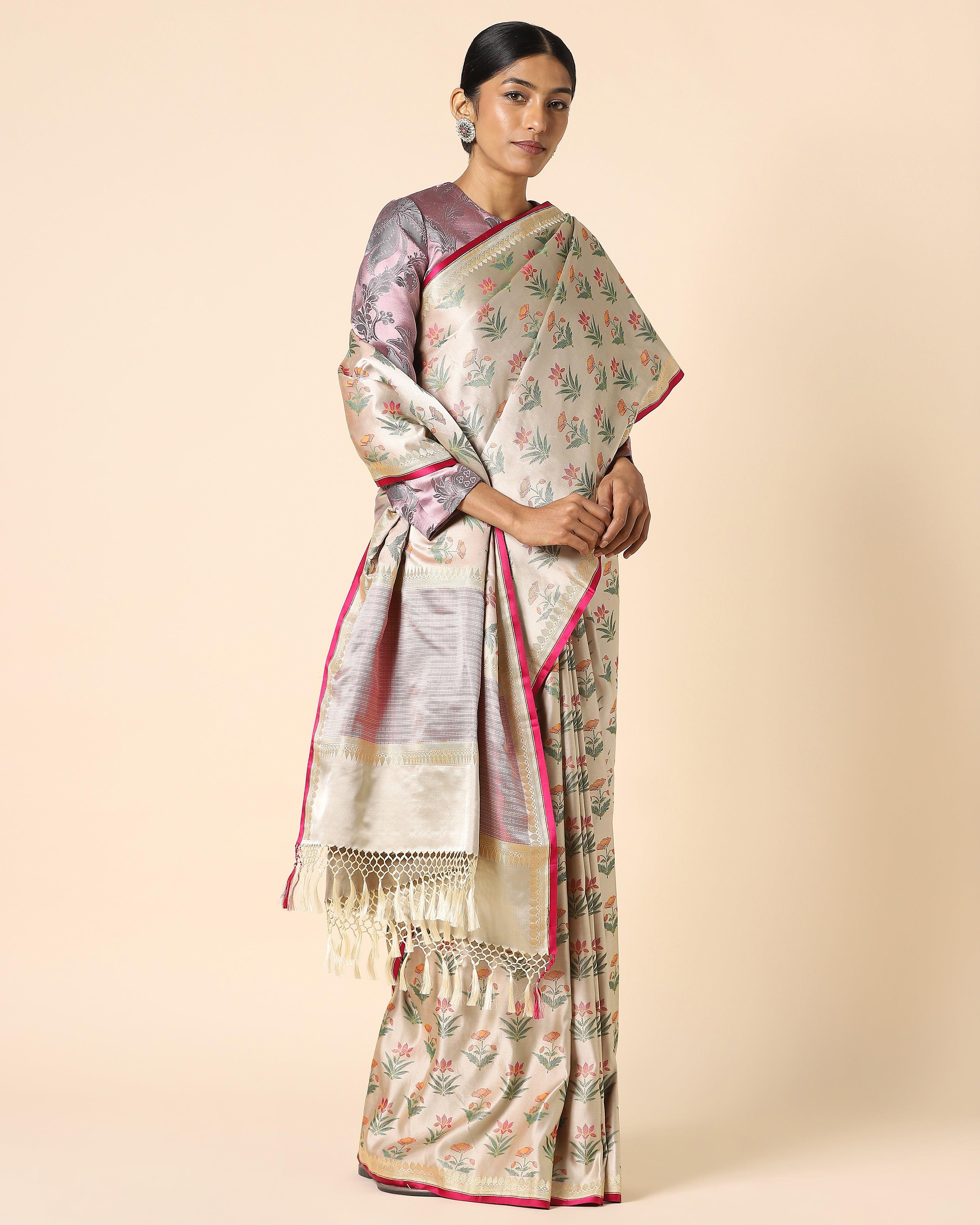 Juniper Tanchoi Silk Saree