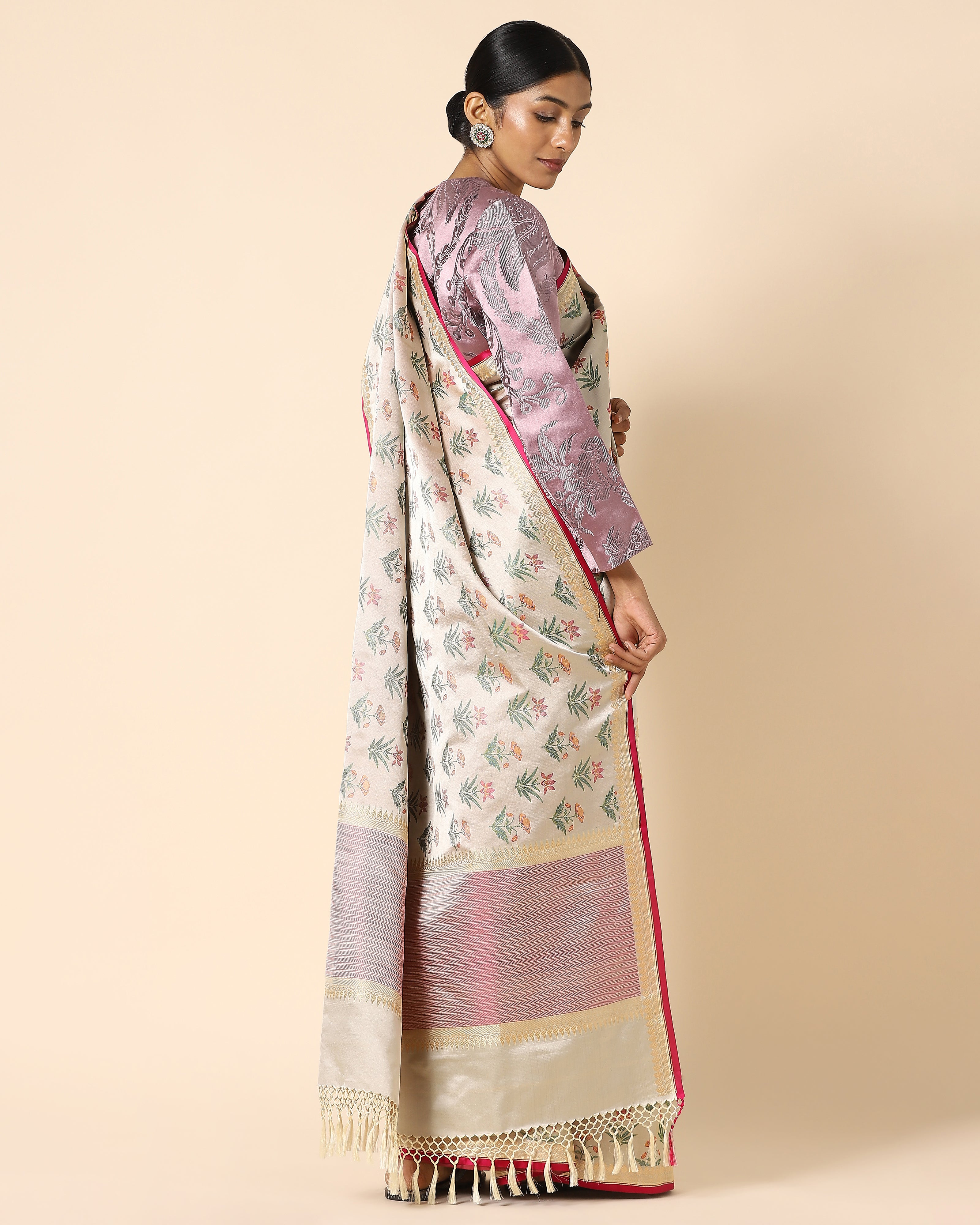 Juniper Tanchoi Silk Saree