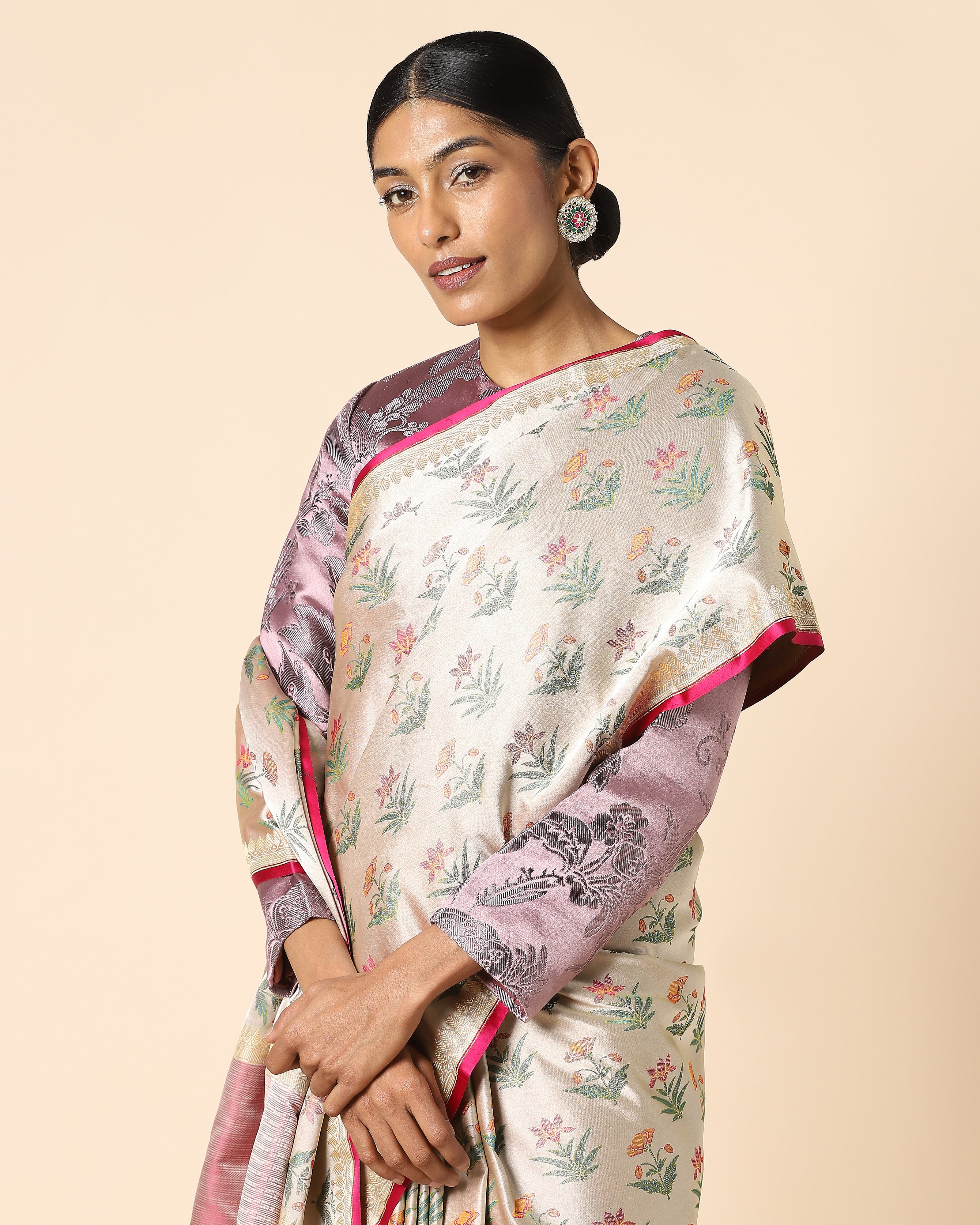 Juniper Tanchoi Silk Saree