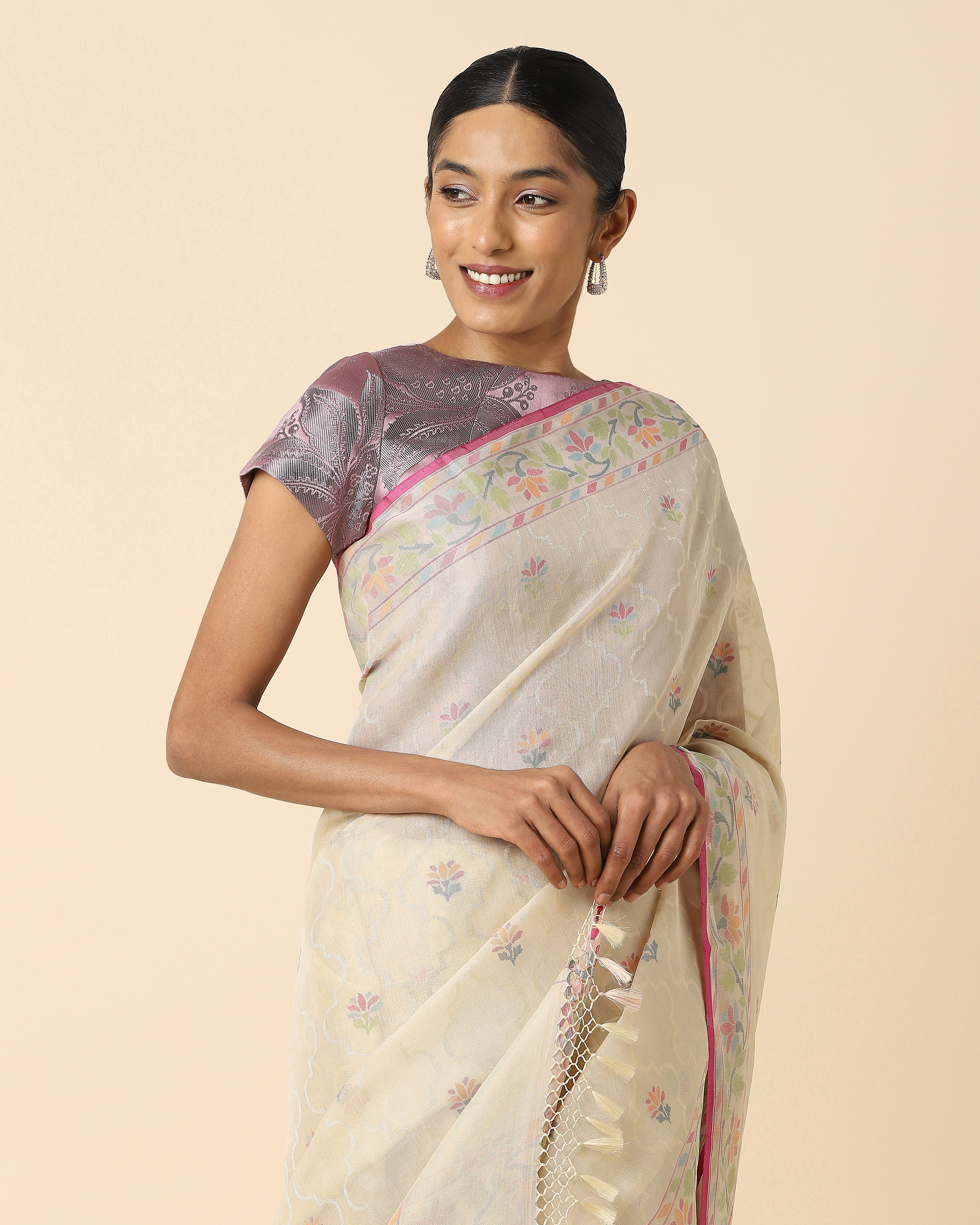 Afsa Jamdani Silk Cotton Saree