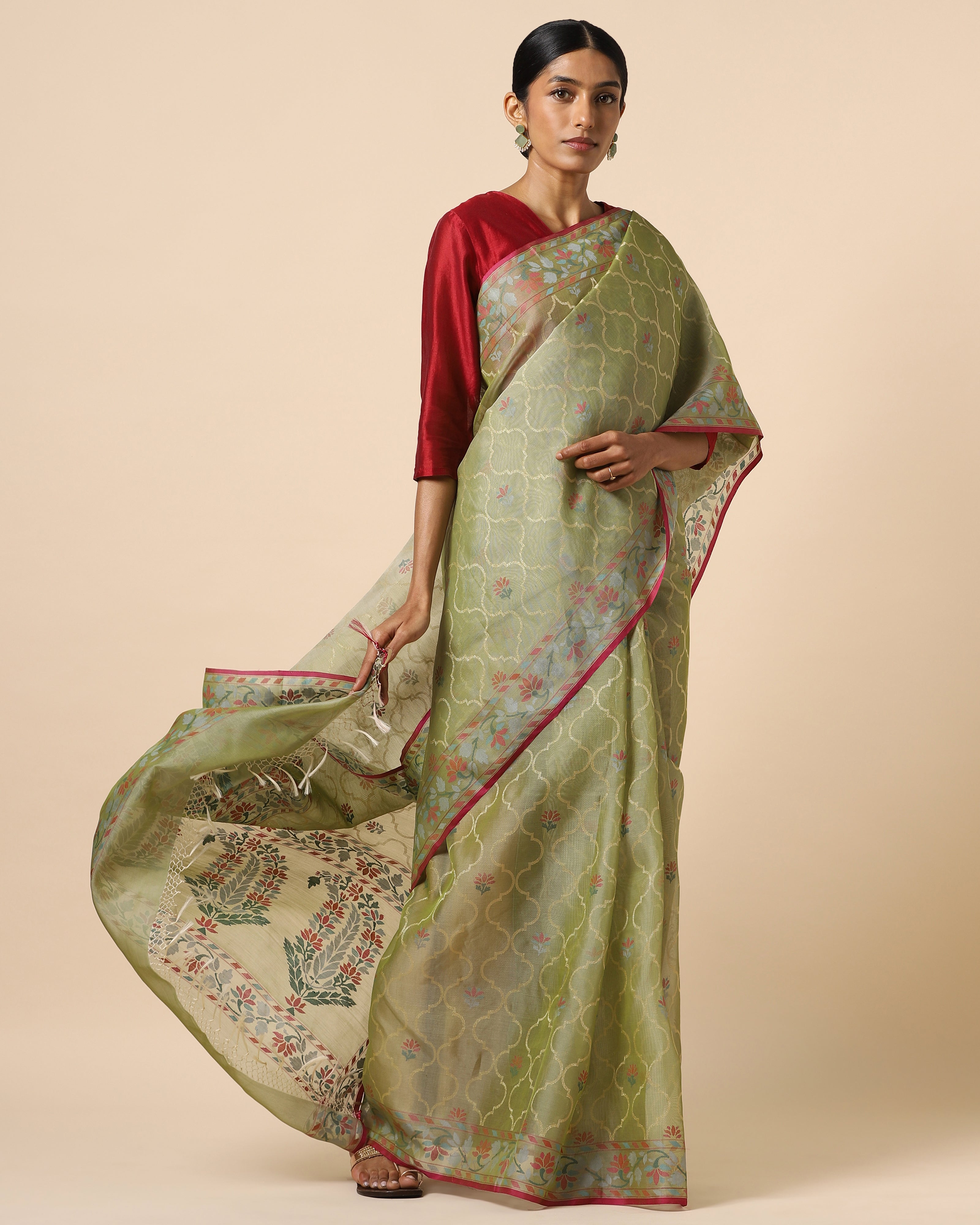 Afsa Jamdani Silk Cotton Saree