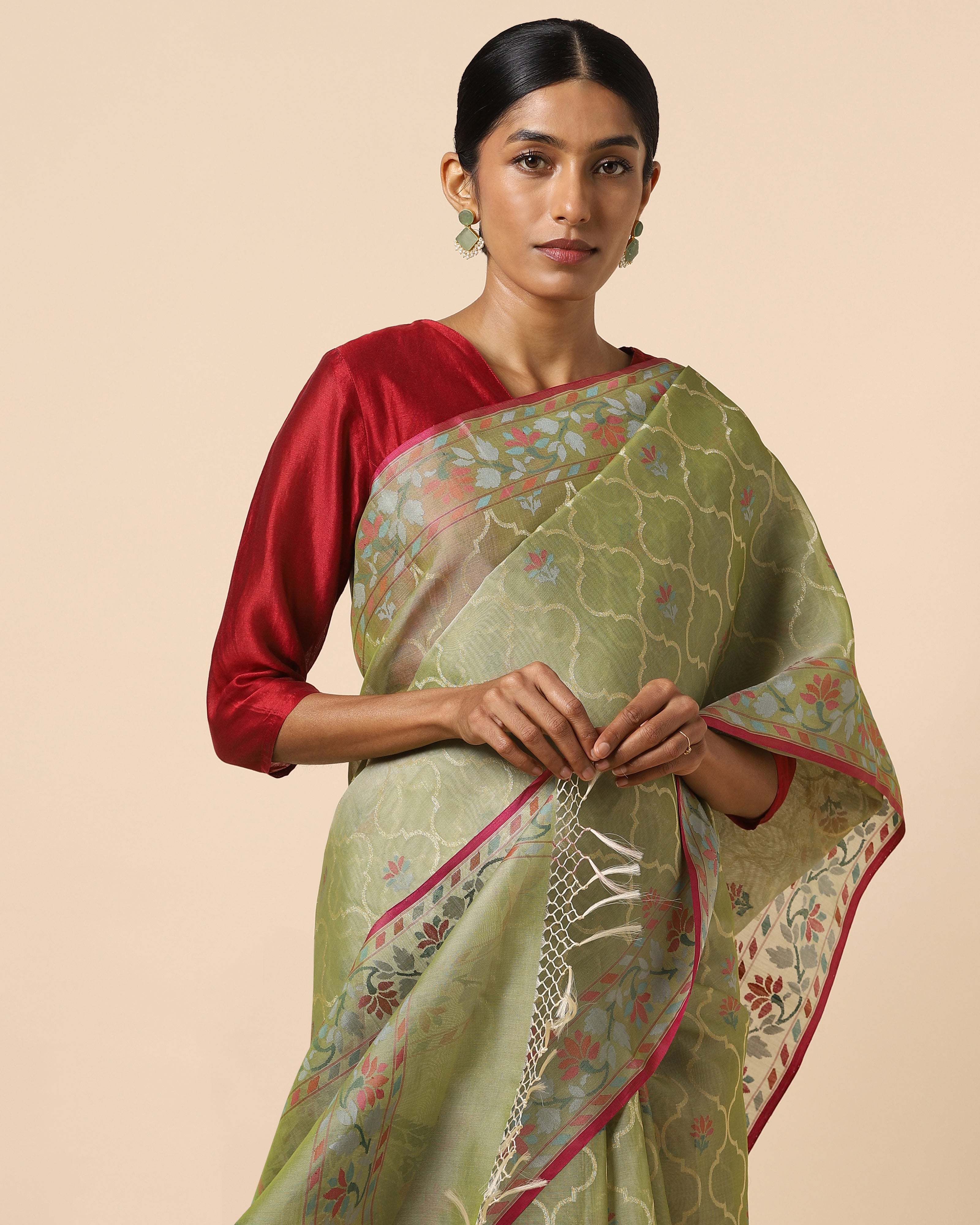 Afsa Jamdani Silk Cotton Saree