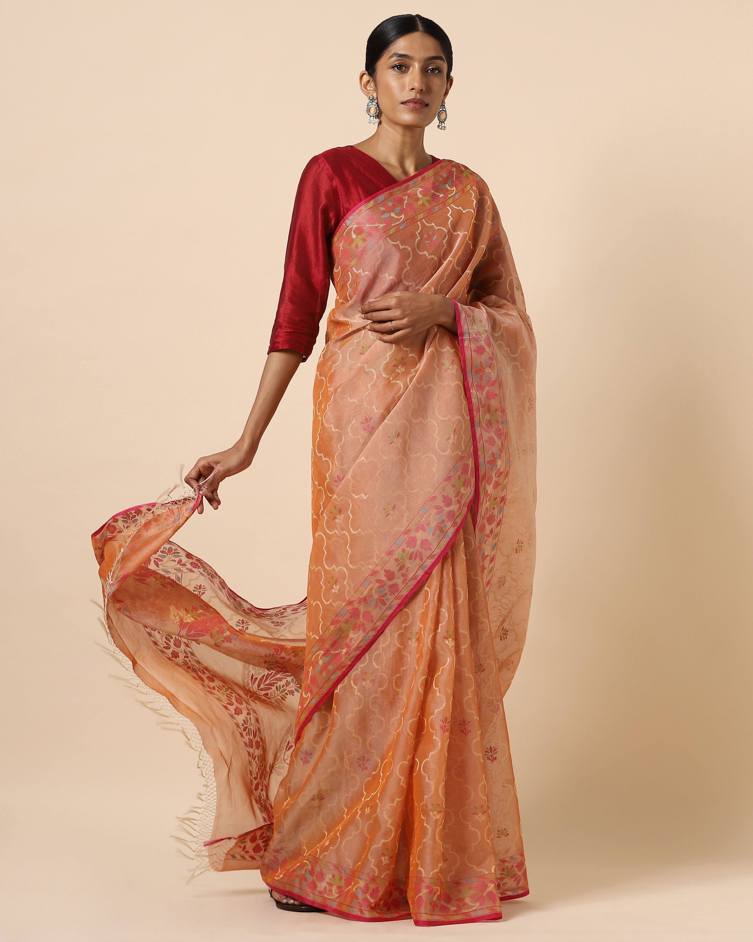 Afsa Jamdani Silk Cotton Saree