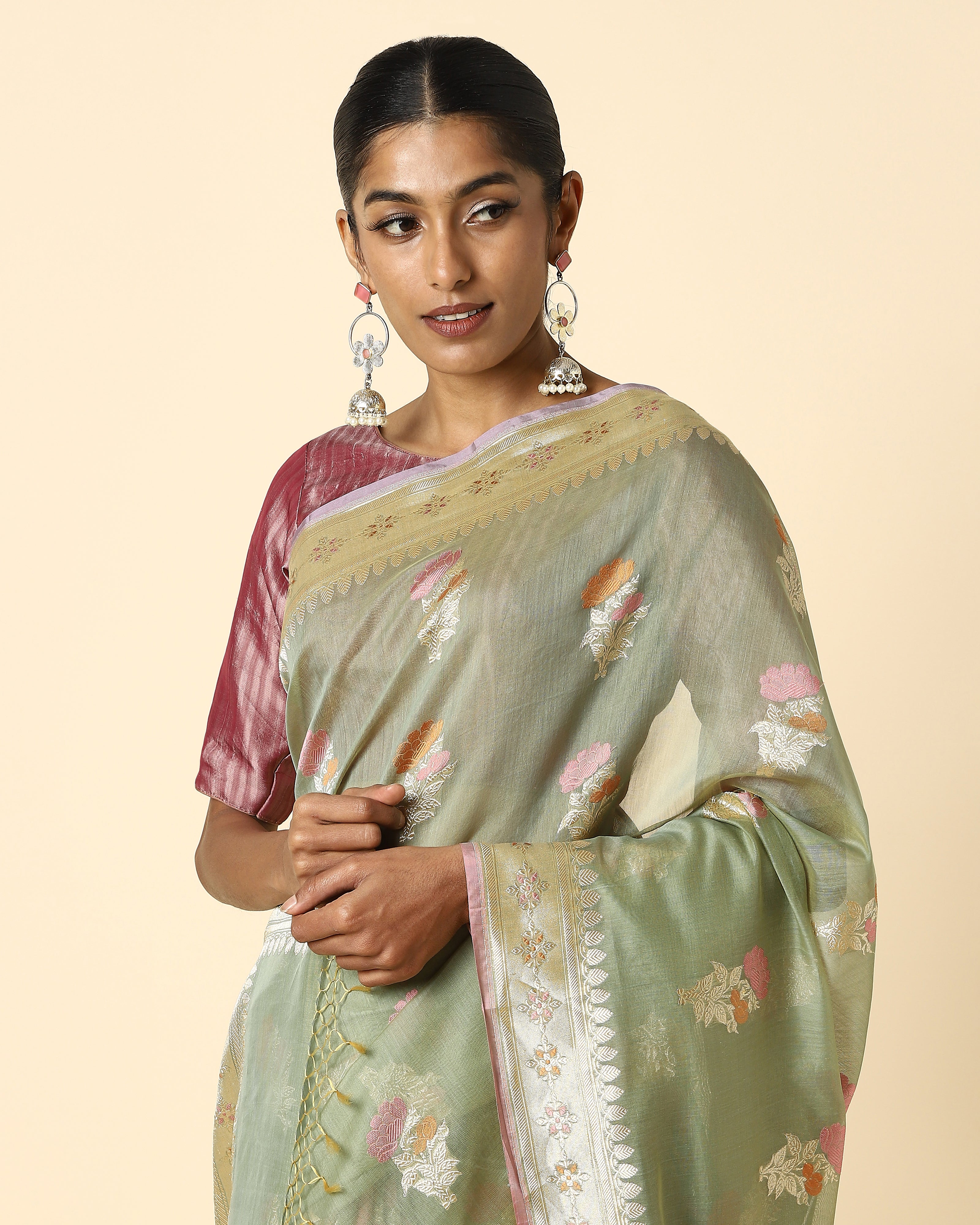 Ambretta Kadwa Silk Cotton Saree