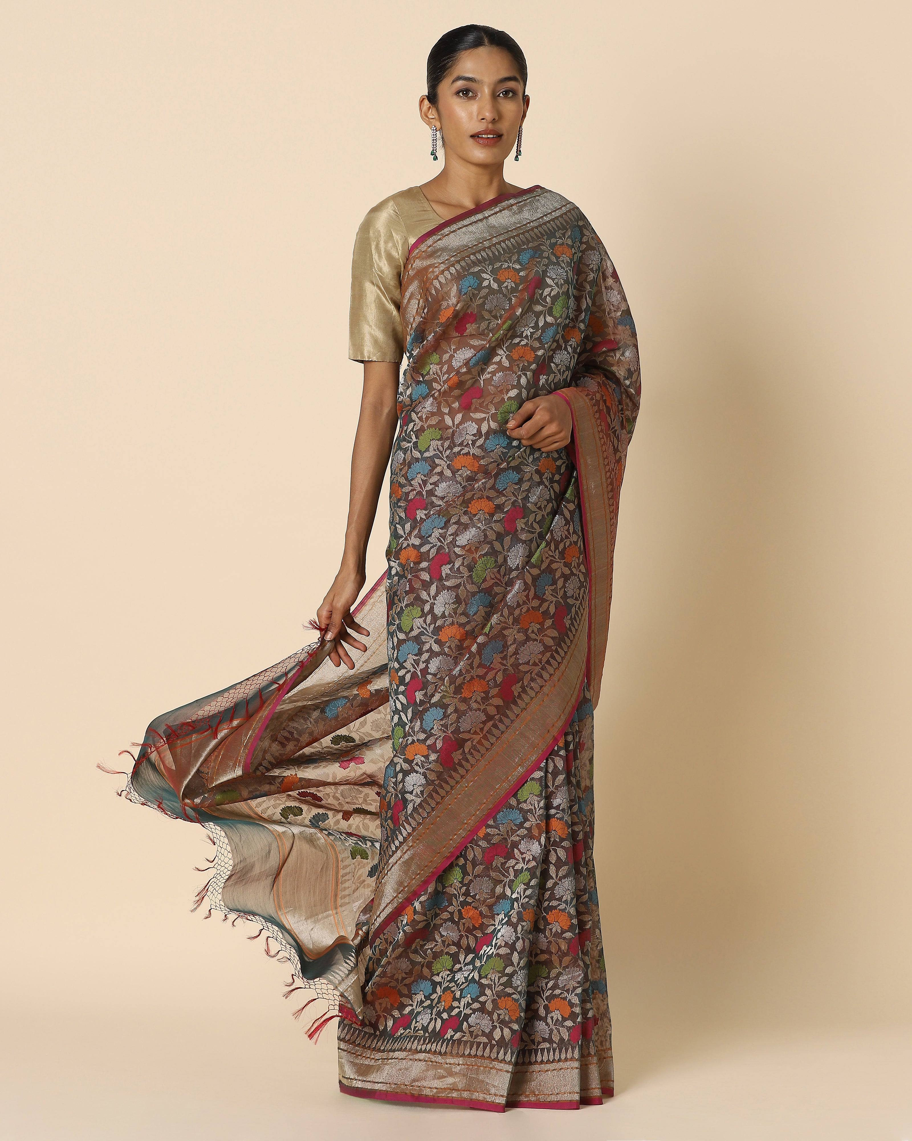 Ishank Jamdani Silk Cotton Saree