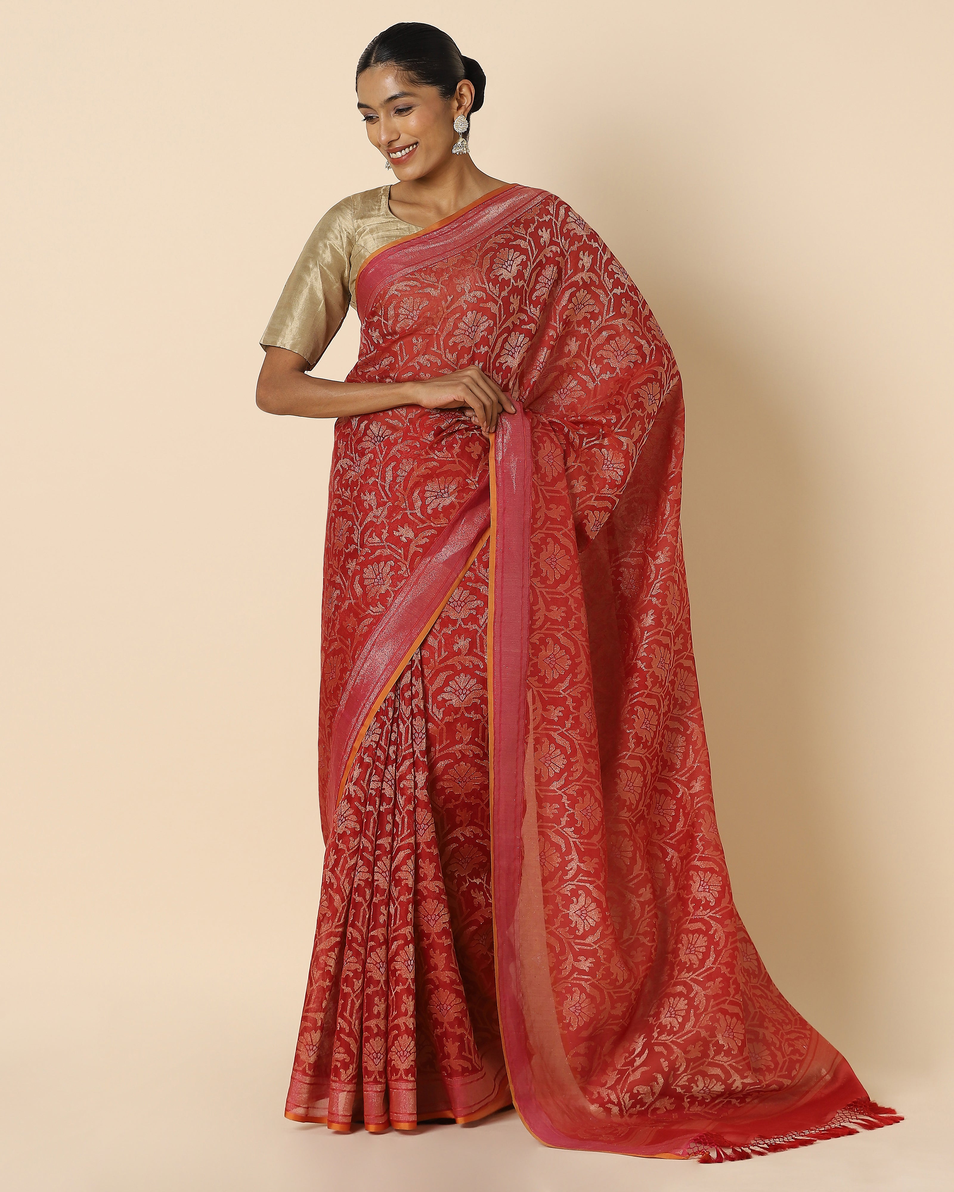 Laksh Jamdani Silk Cotton Saree