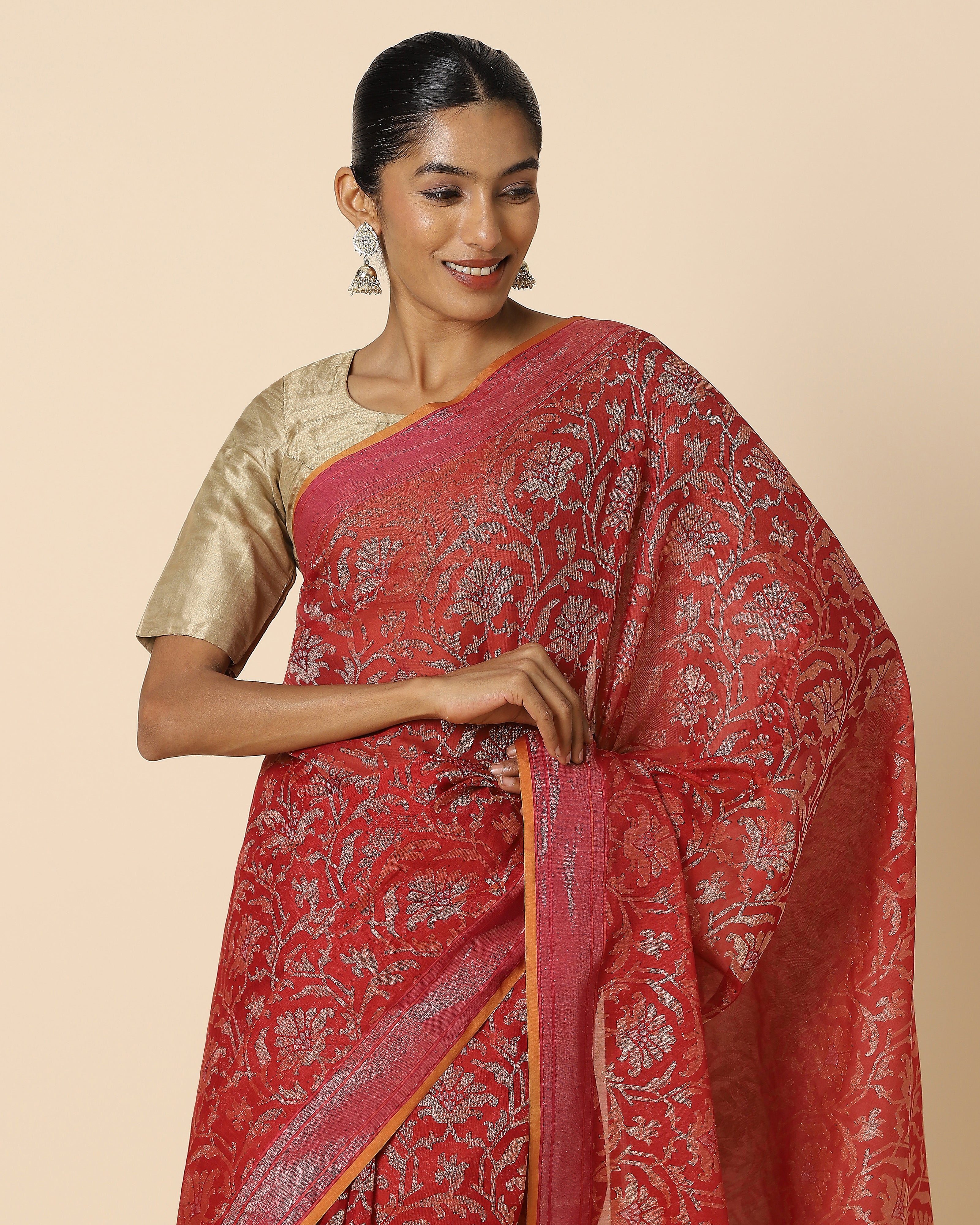 Laksh Jamdani Silk Cotton Saree