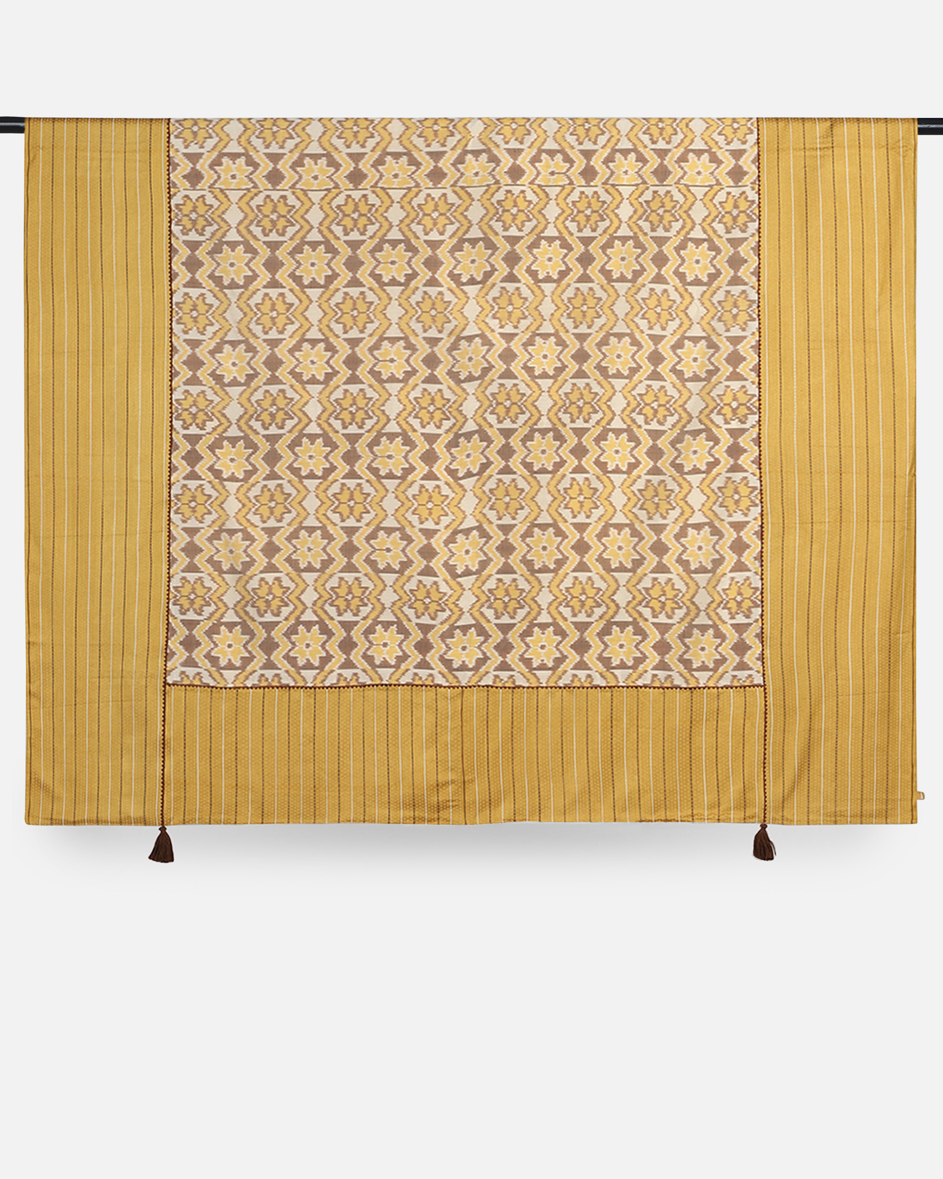 Piper Weft Ikat Cotton Silk Bed Cover