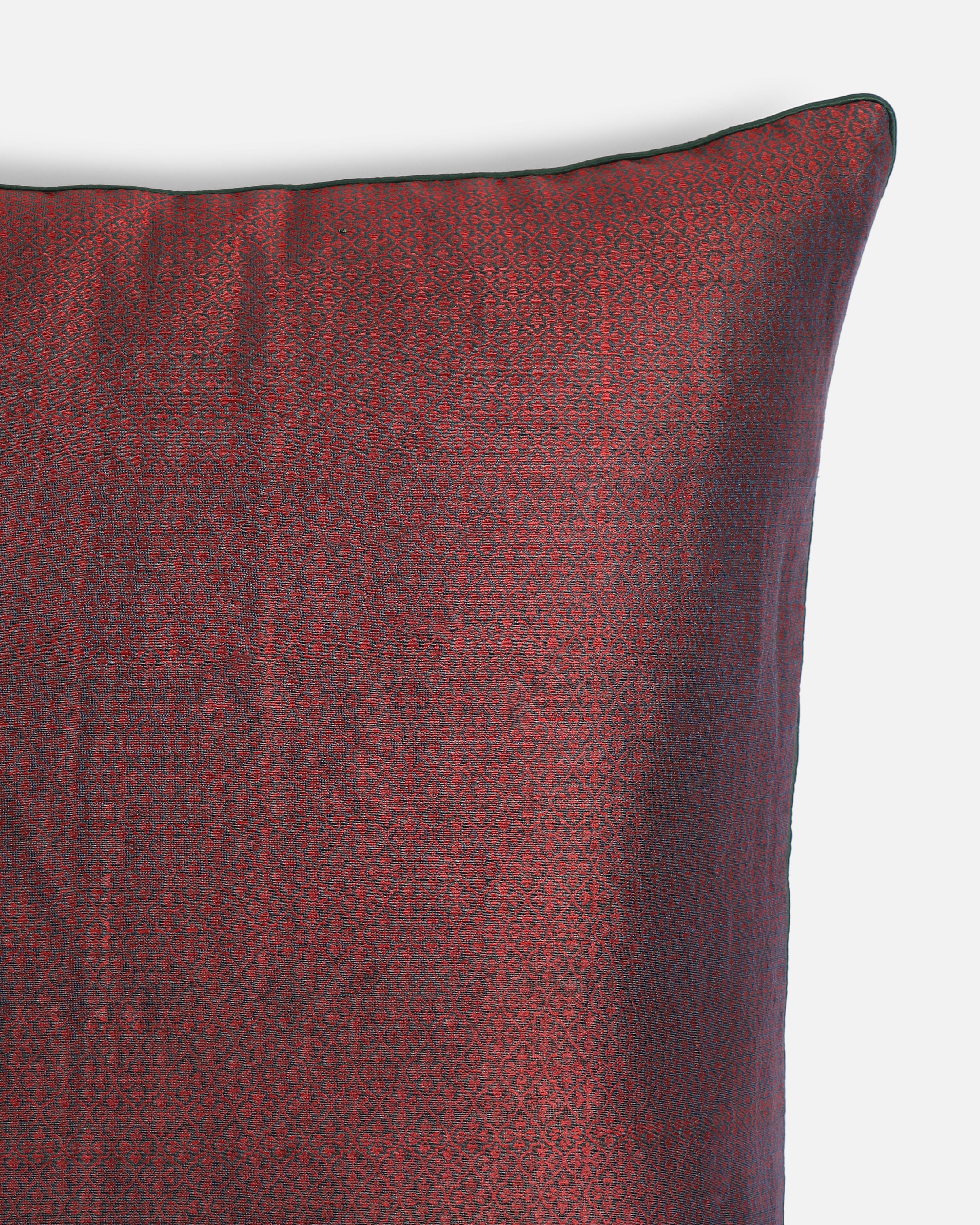 Qudsia Satin Brocade Silk Linen Cushion Cover