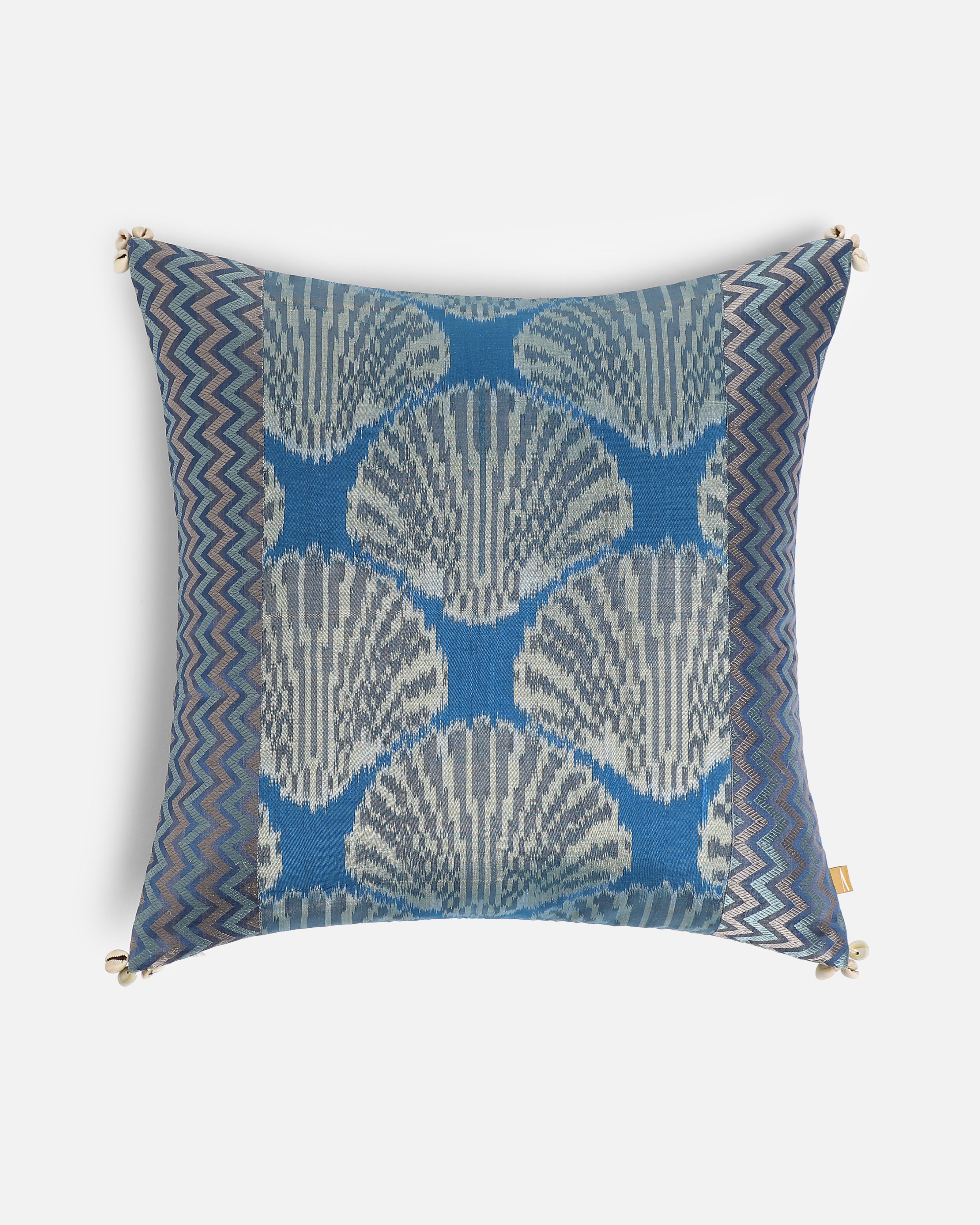 Naida Tal Weft Ikat Cotton Silk Cushion Cover