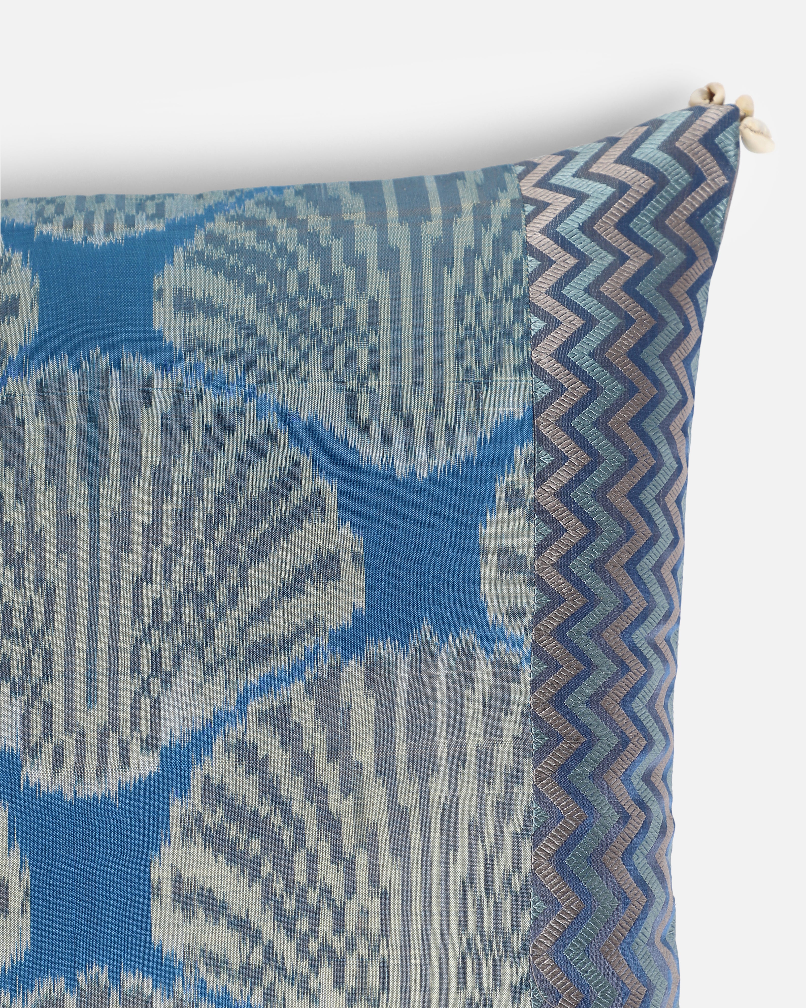 Naida Tal Weft Ikat Cotton Silk Cushion Cover