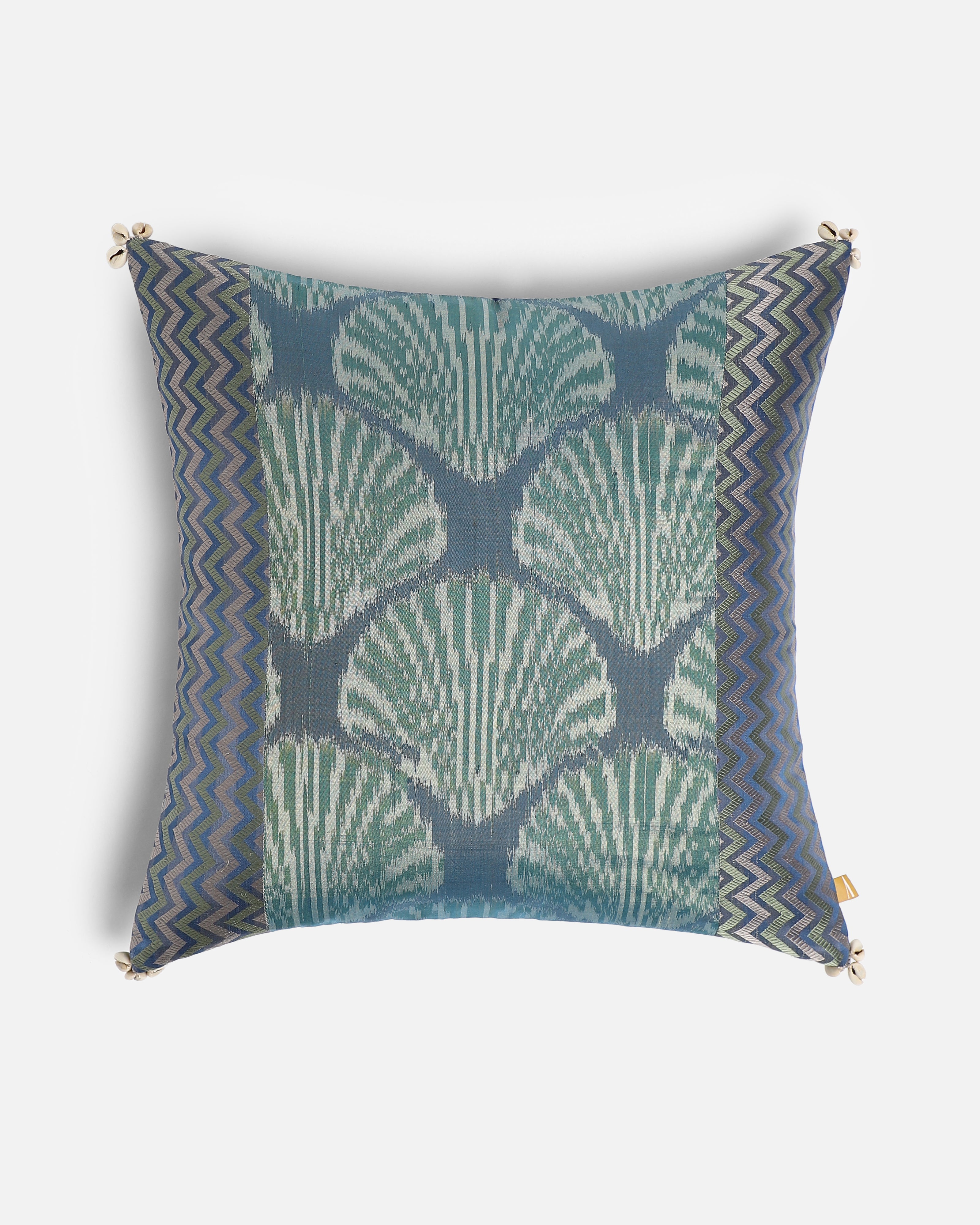 Naida Tal Weft Ikat Cotton Silk Cushion Cover