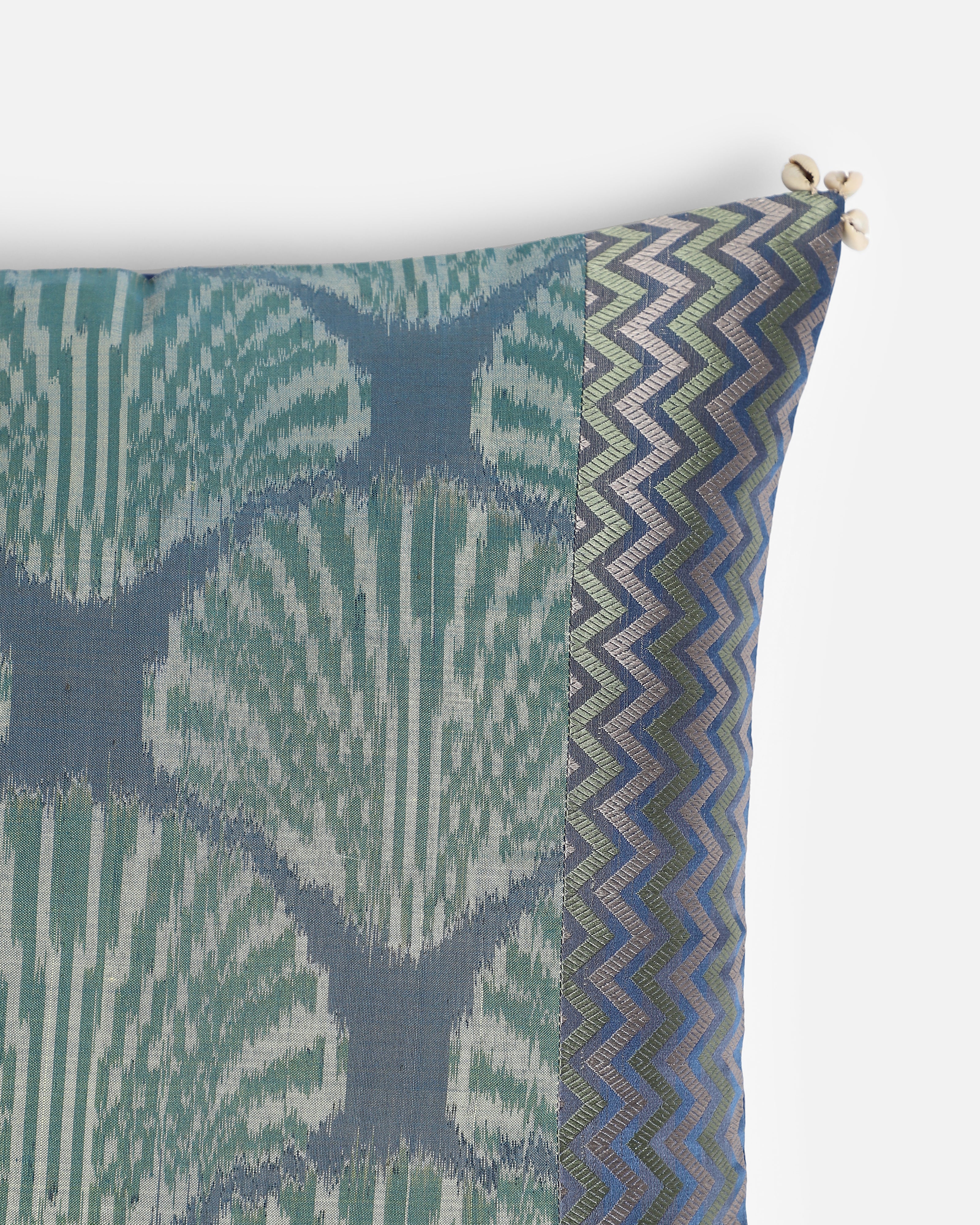 Naida Tal Weft Ikat Cotton Silk Cushion Cover