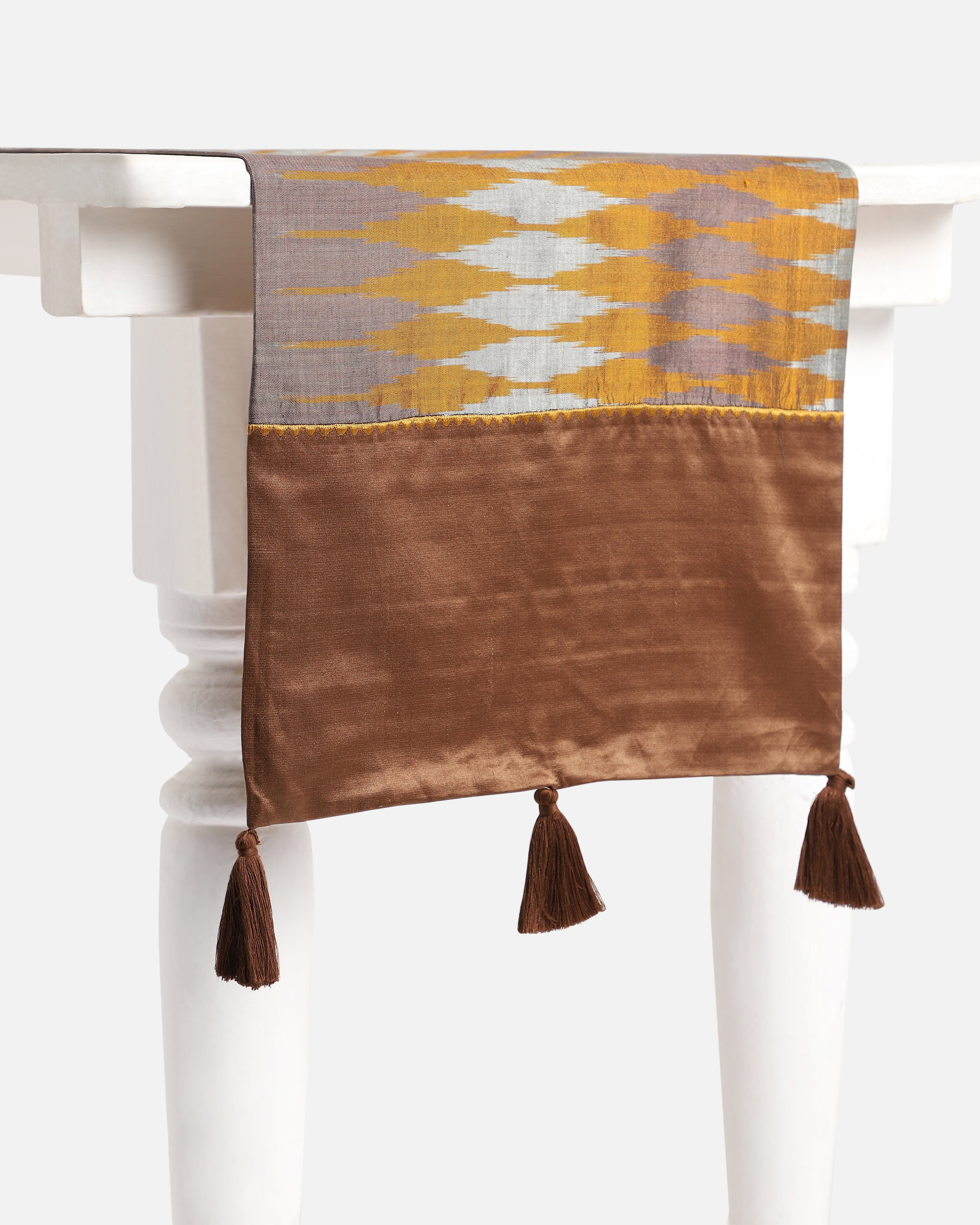 Elvira Weft Ikat Cotton Silk Table Runner