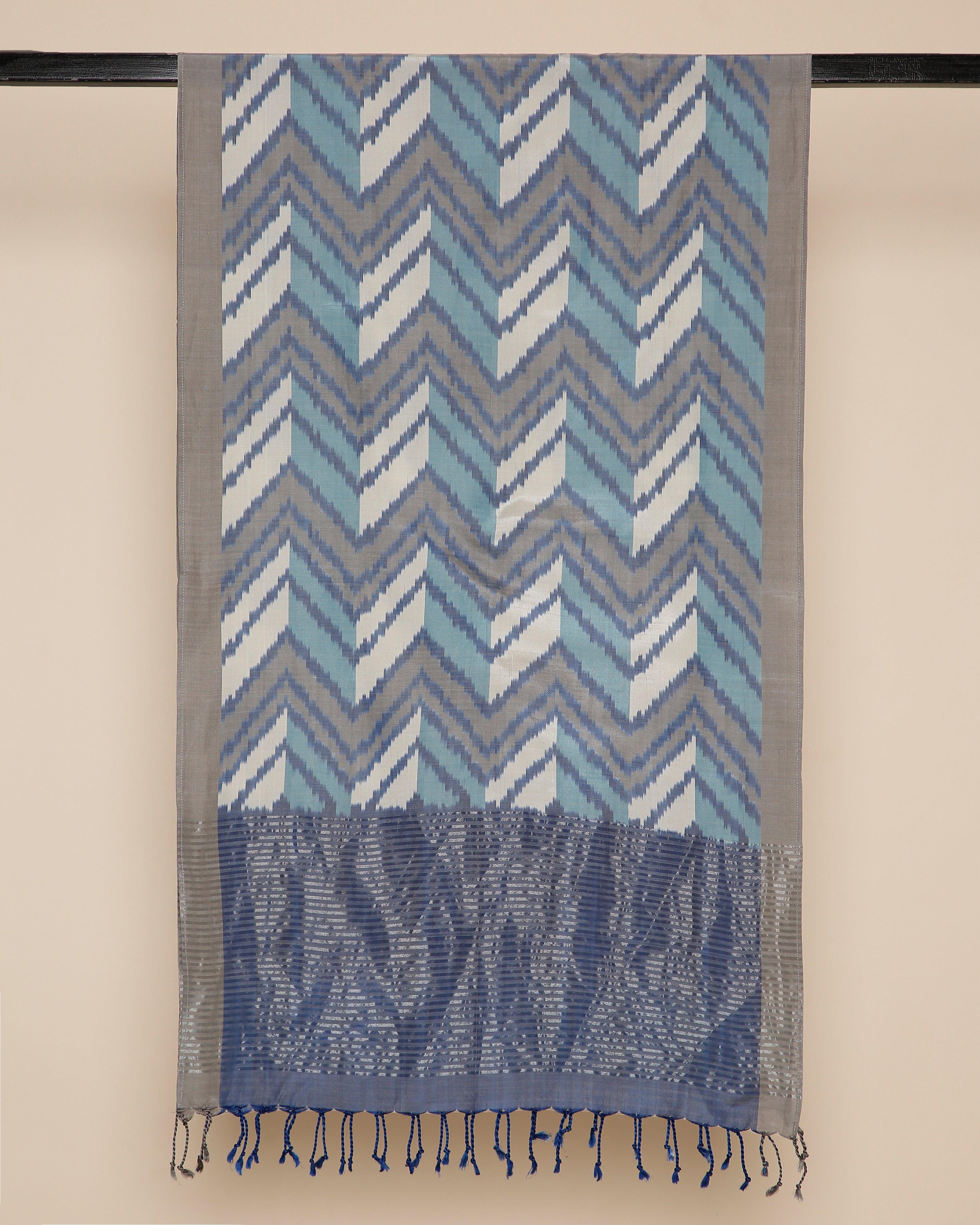 Brooke Warp Ikat Silk Cotton Stole