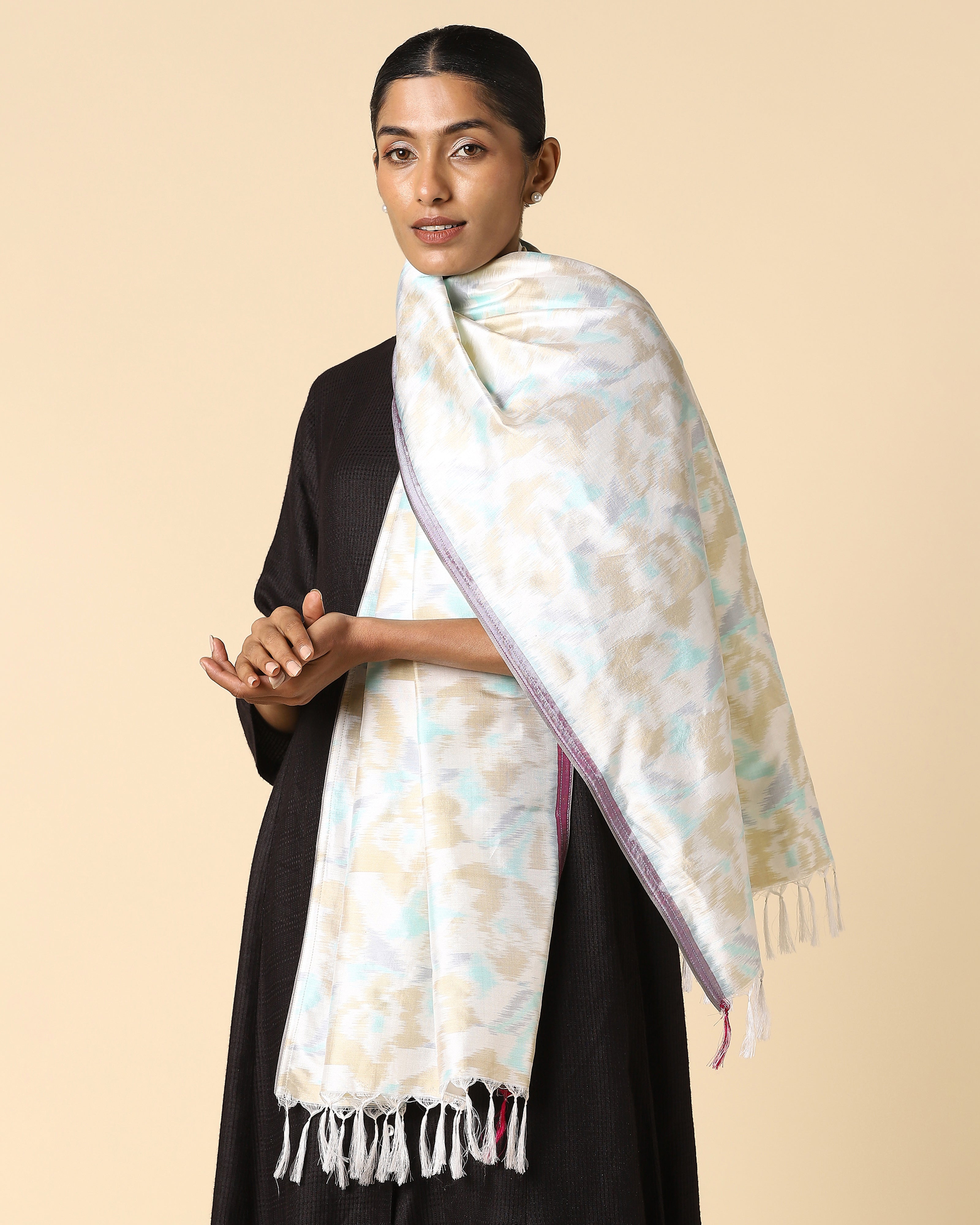 Sharad Pochampally Weft Ikat Silk Stole
