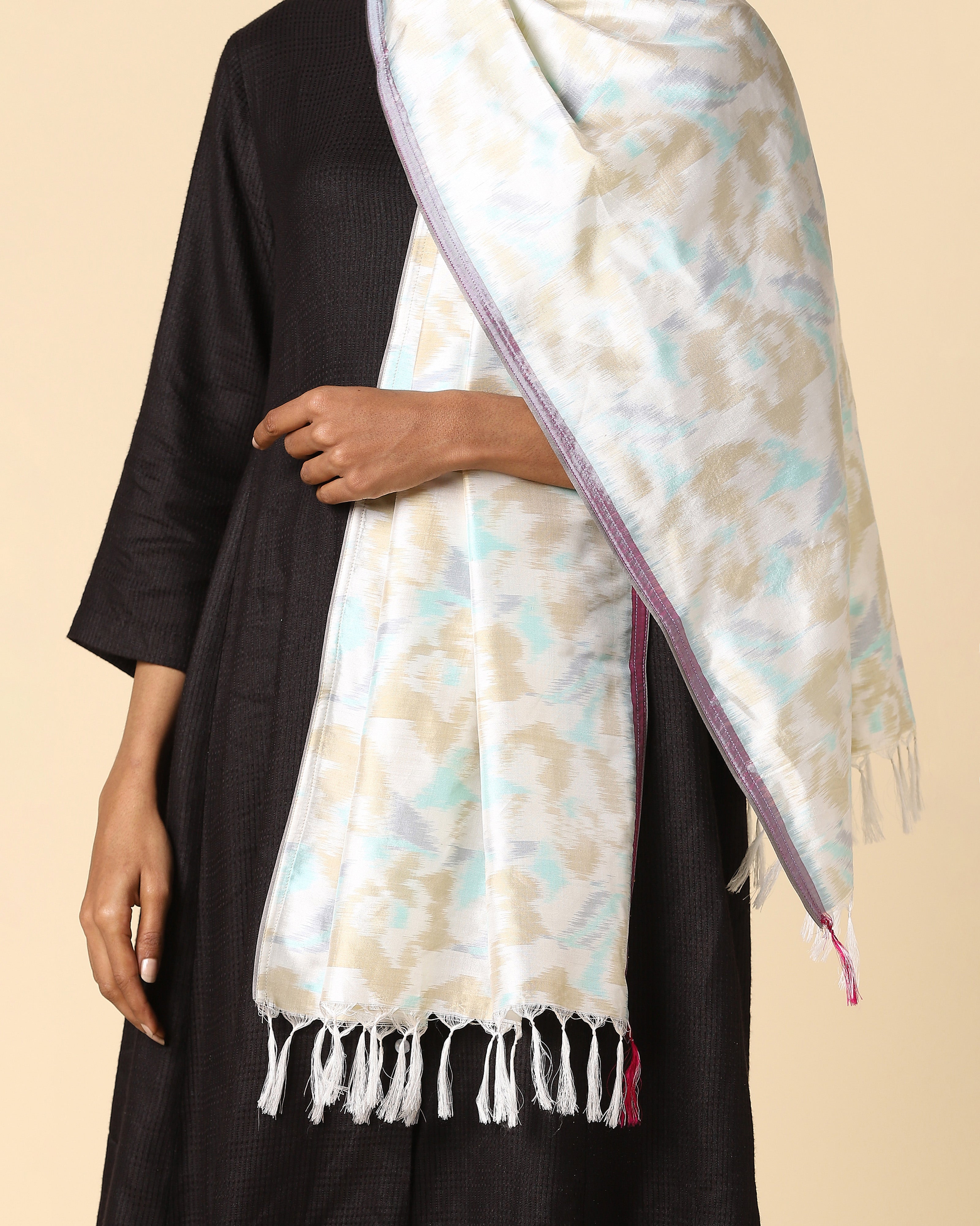 Sharad Pochampally Weft Ikat Silk Stole