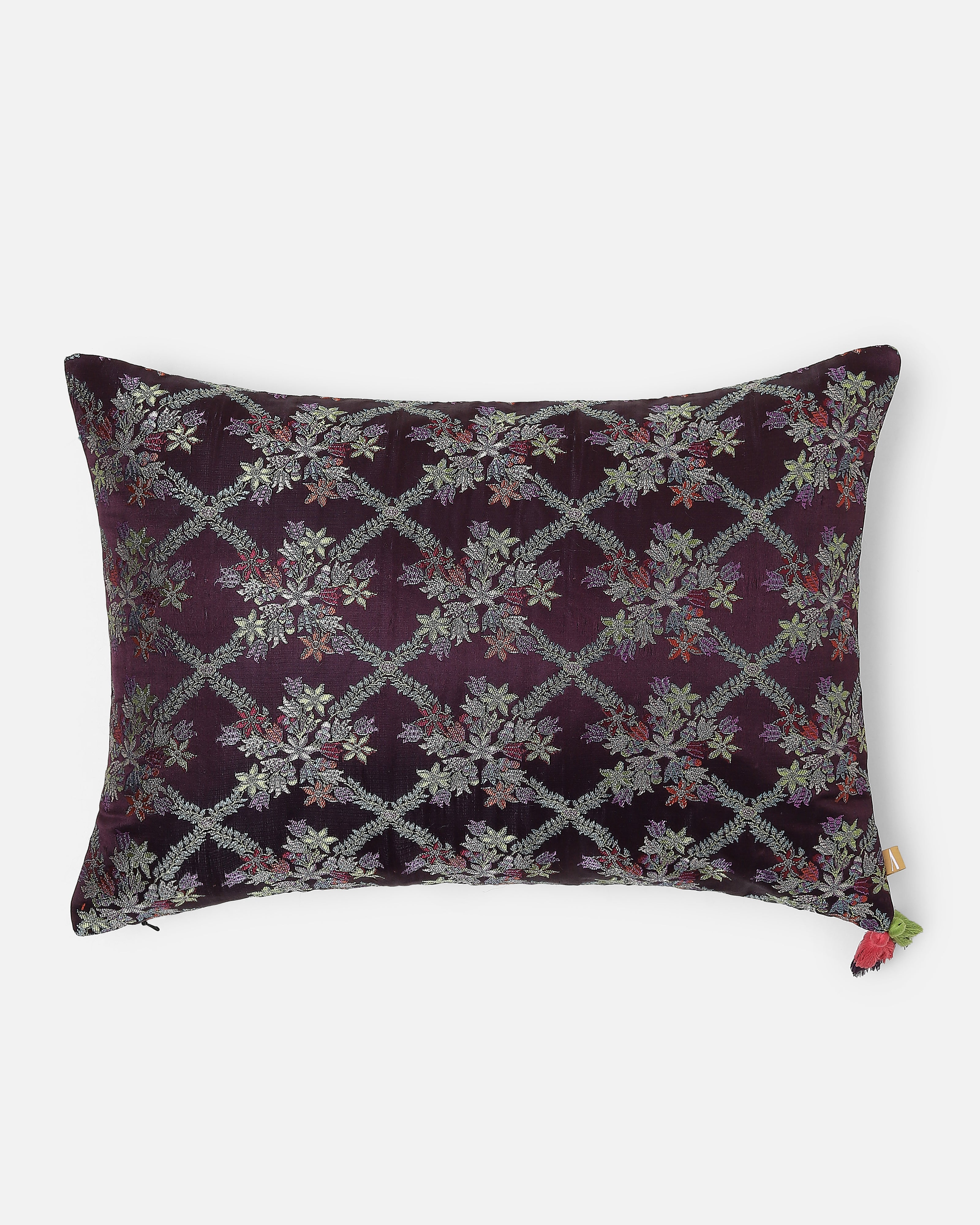Eliot Banarasi Satin Brocade Silk Viscose Cushion Cover