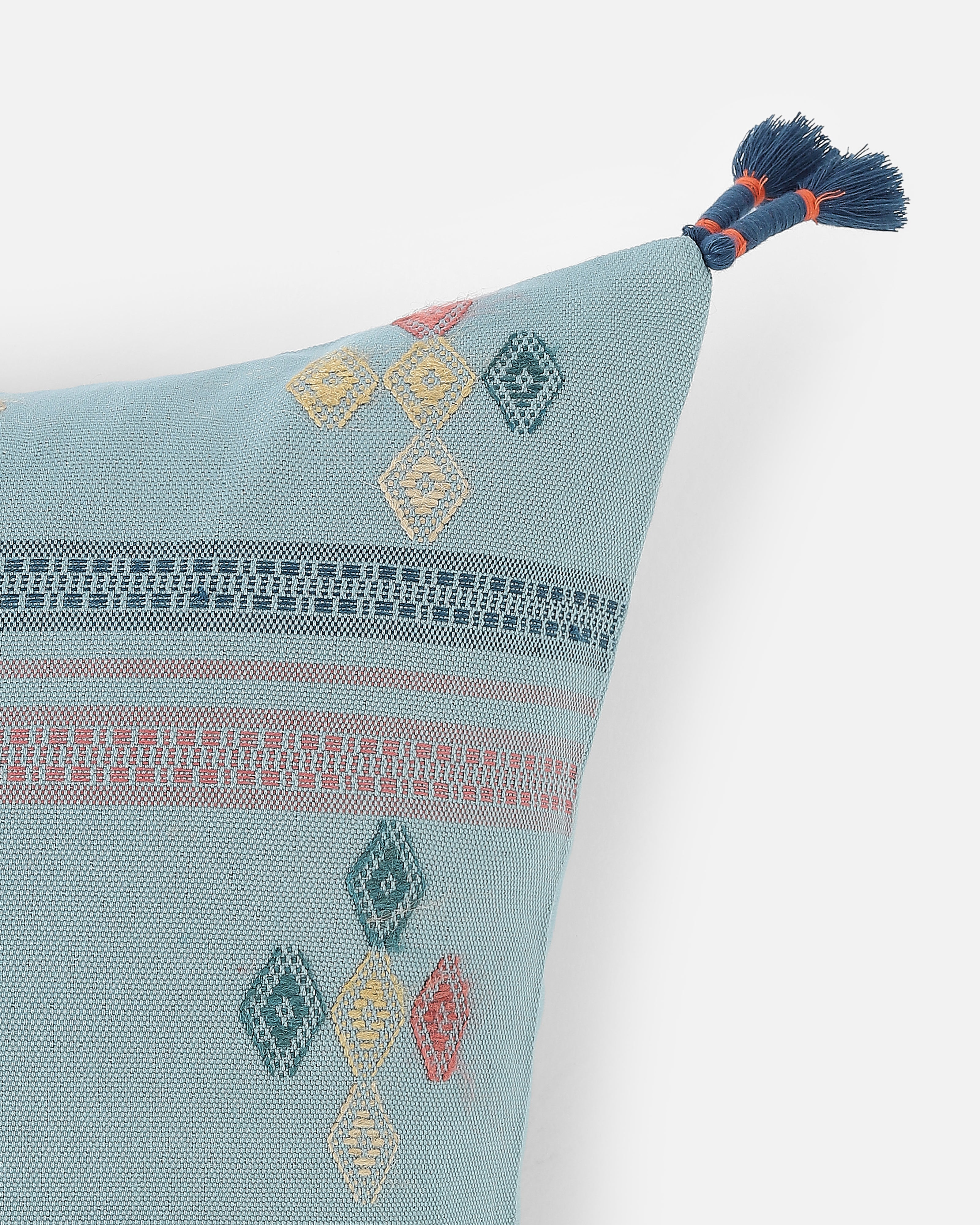 Poppy Bhujodi Extra Weft Cotton Cushion Cover