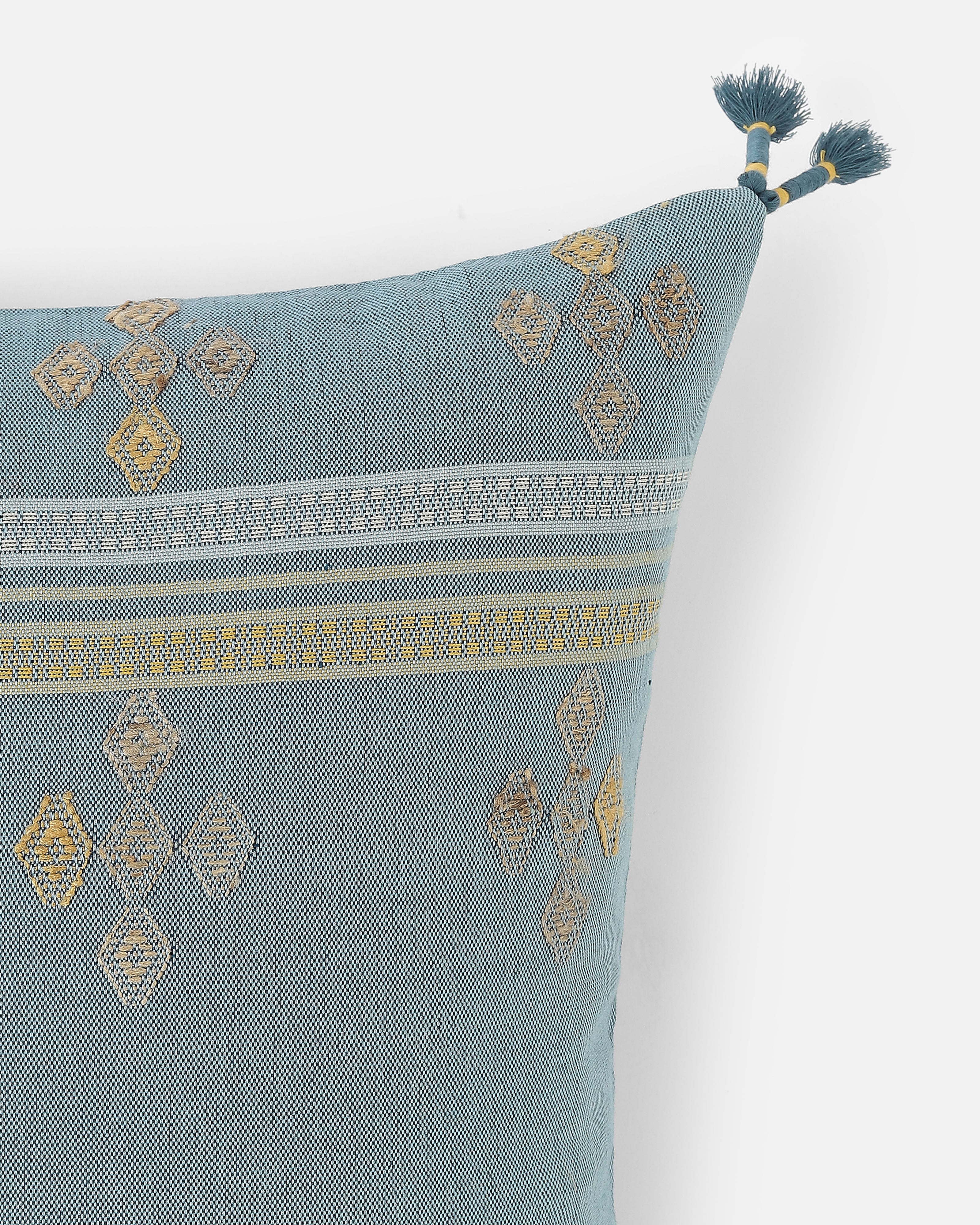 Poppy Bhujodi Extra Weft Cotton Cushion Cover