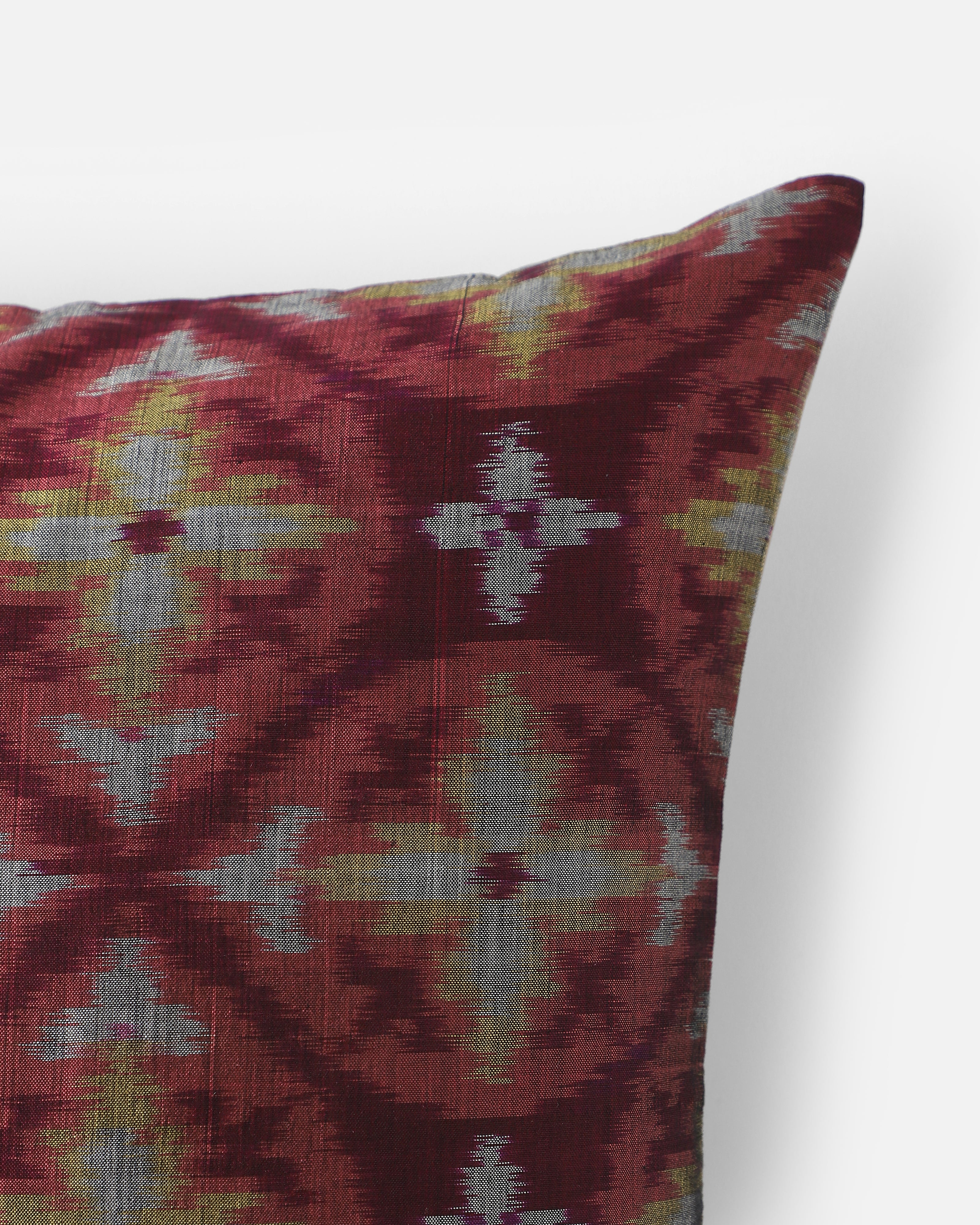 Mallow Pochampally Weft Ikat Cotton Silk Cushion Cover