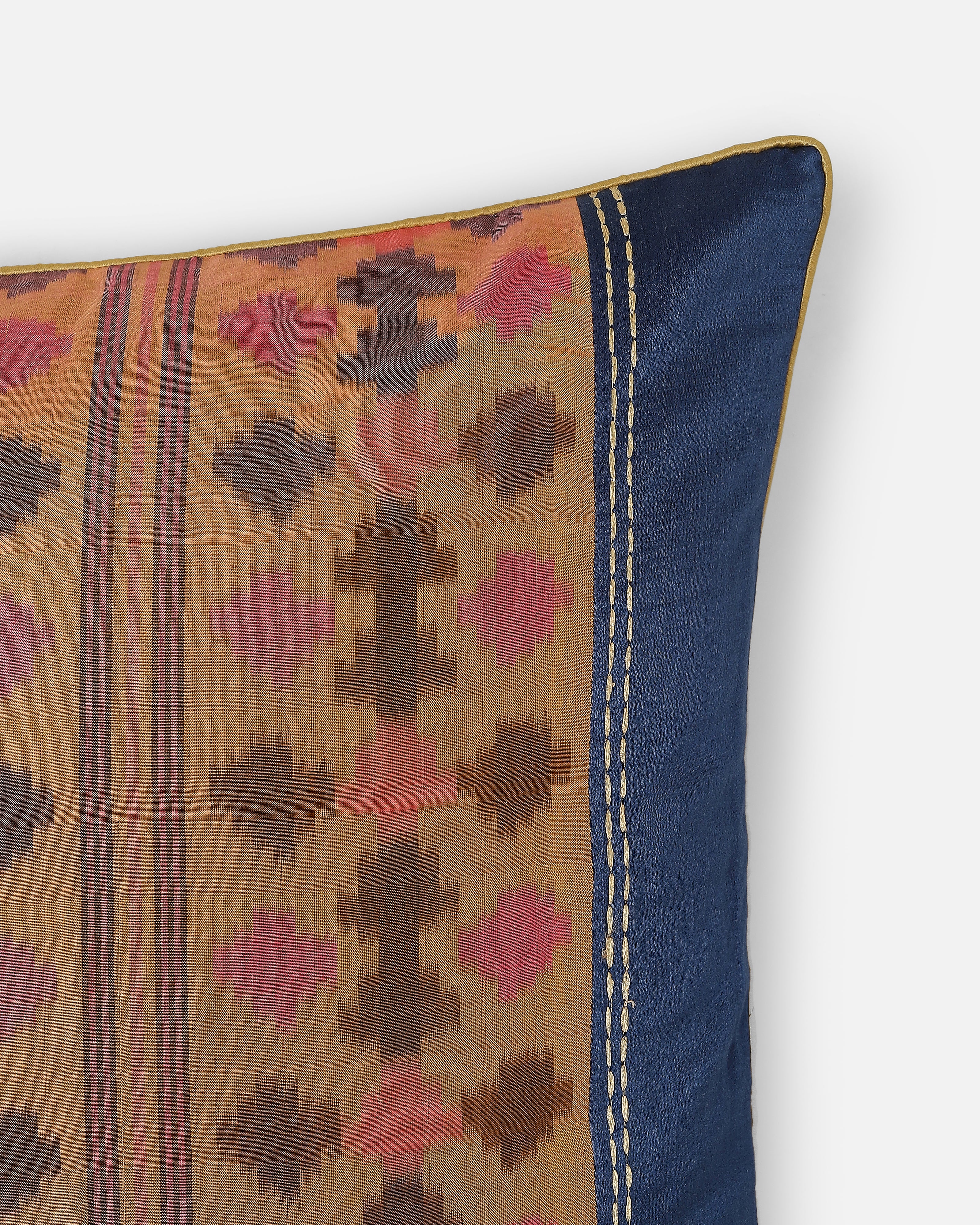 Yamu Pochampally Warp Ikat Silk Cotton Cushion Cover