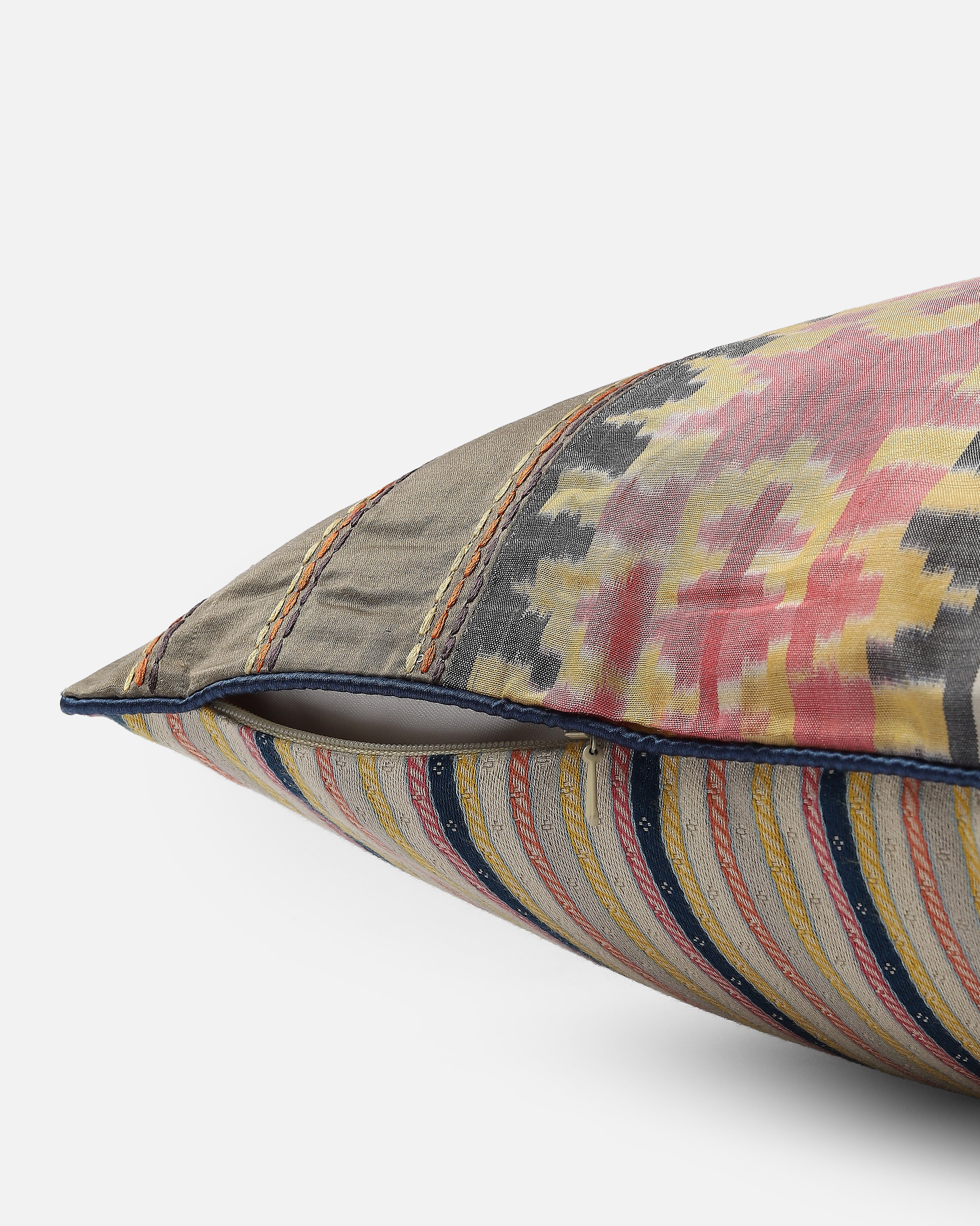 Palam Pochampally Warp Ikat Silk Cotton Cushion Cover