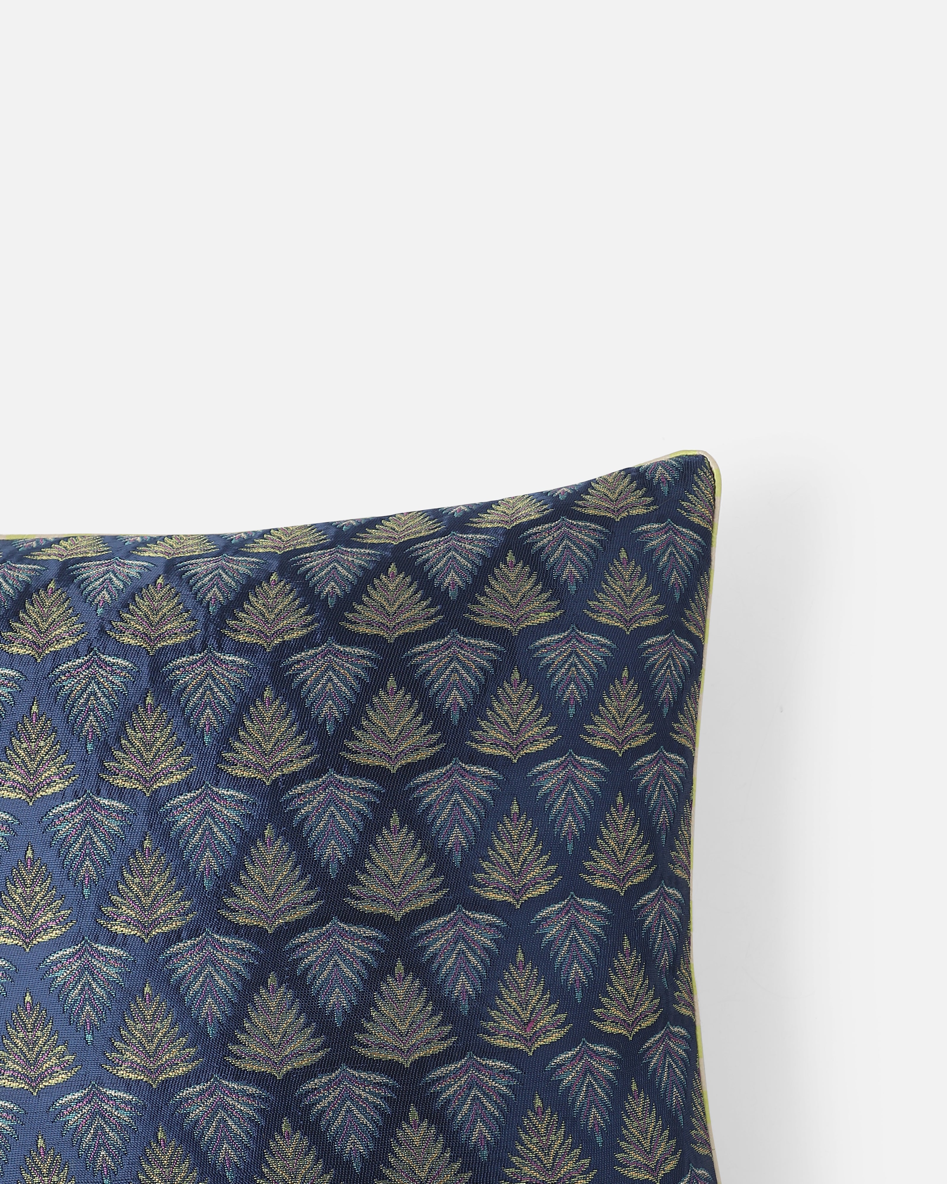 Hoja Banarasi Satin Brocade Silk Viscose Cushion Cover