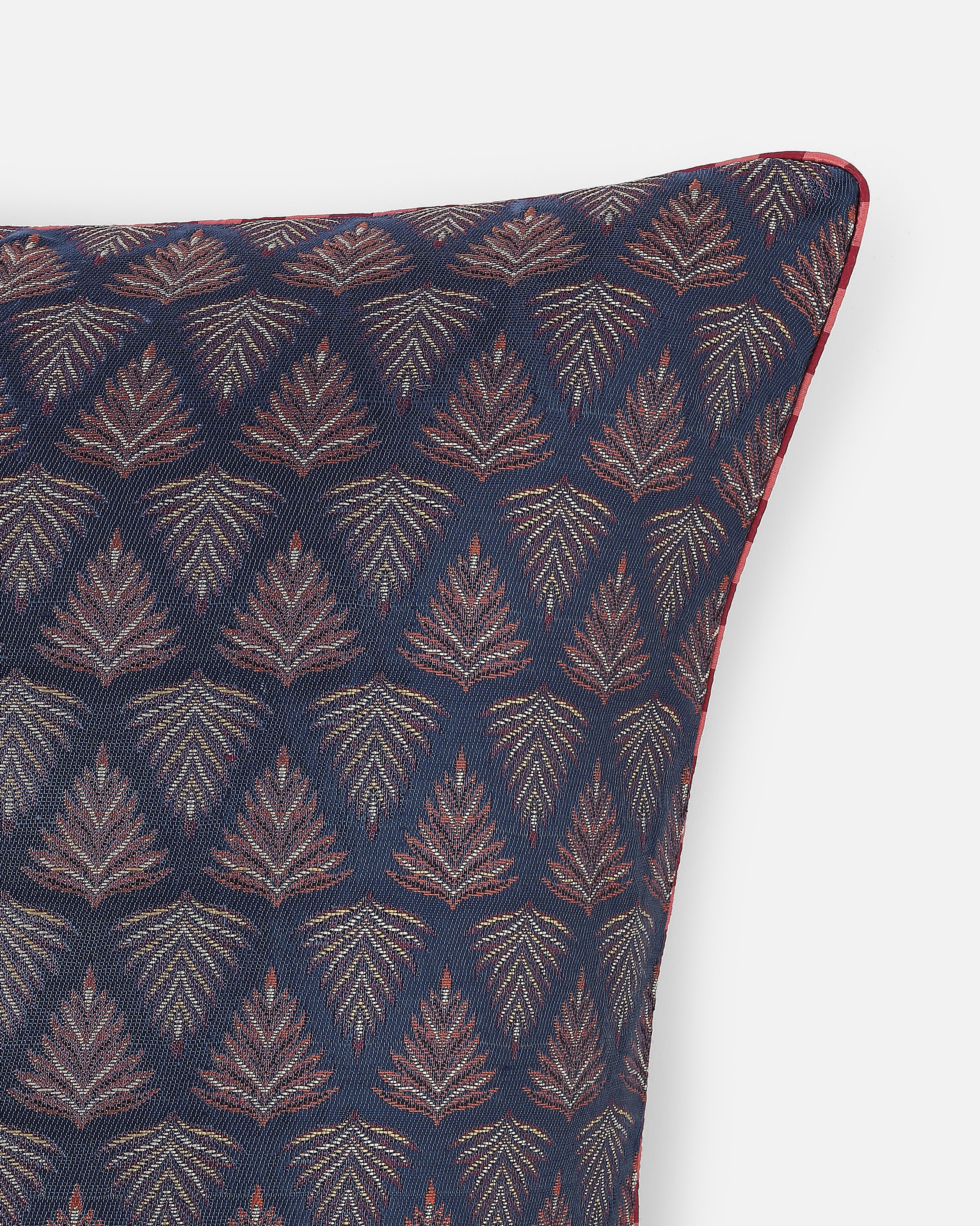 Hoja Banarasi Satin Brocade Silk Viscose Cushion Cover