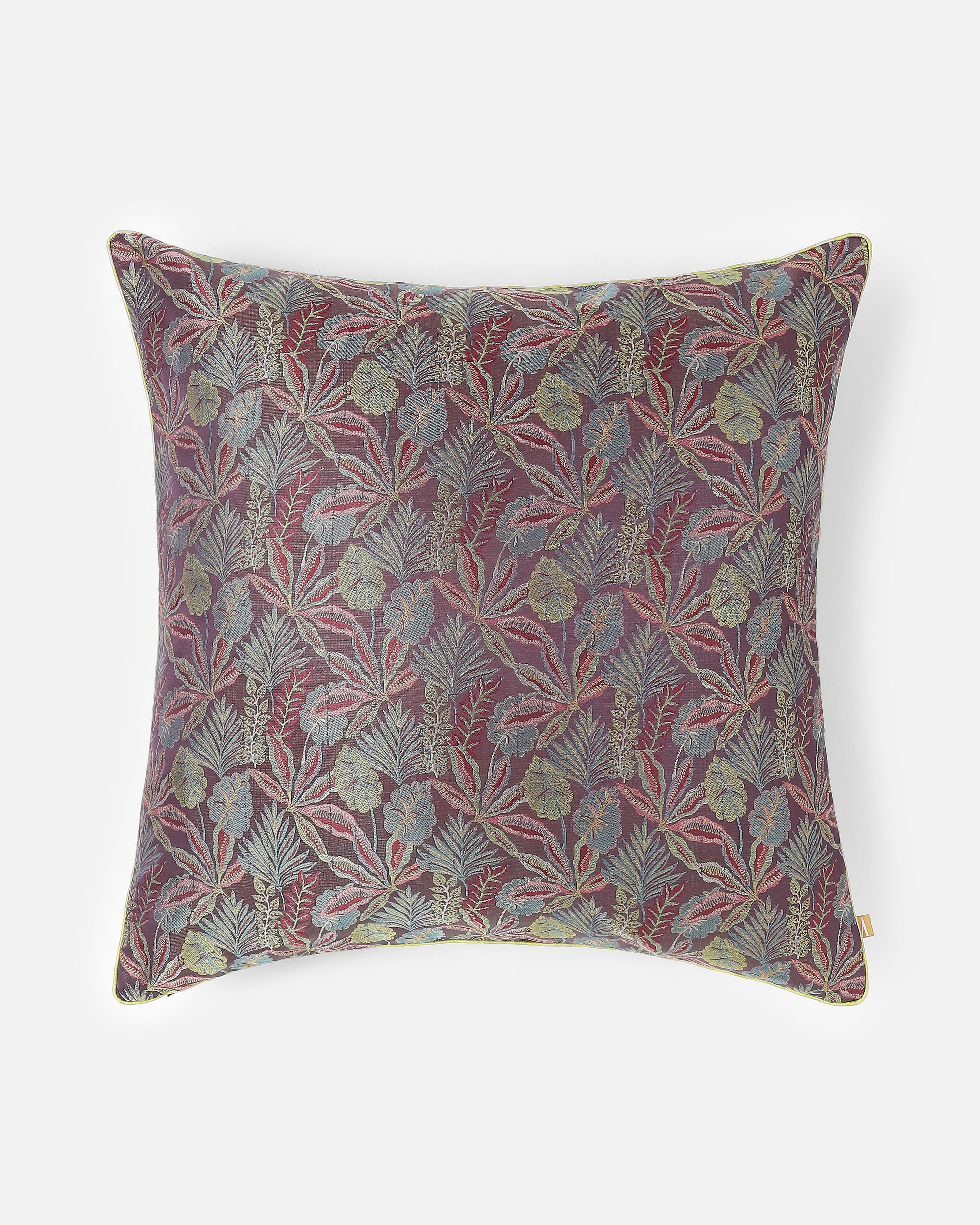 Forest Banarasi Tanchoi Silk Cushion Cover