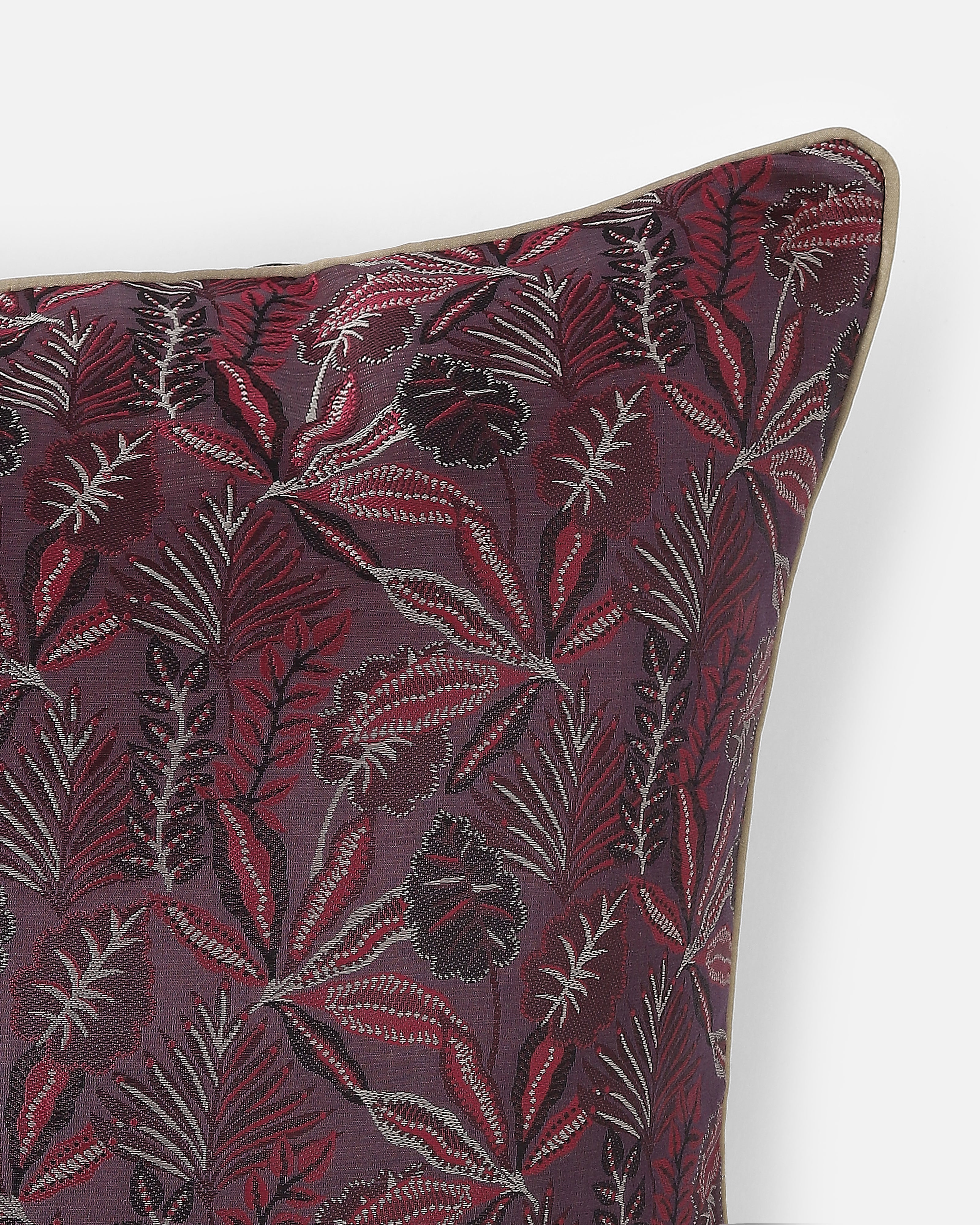 Forest Banarasi Tanchoi Silk Cushion Cover