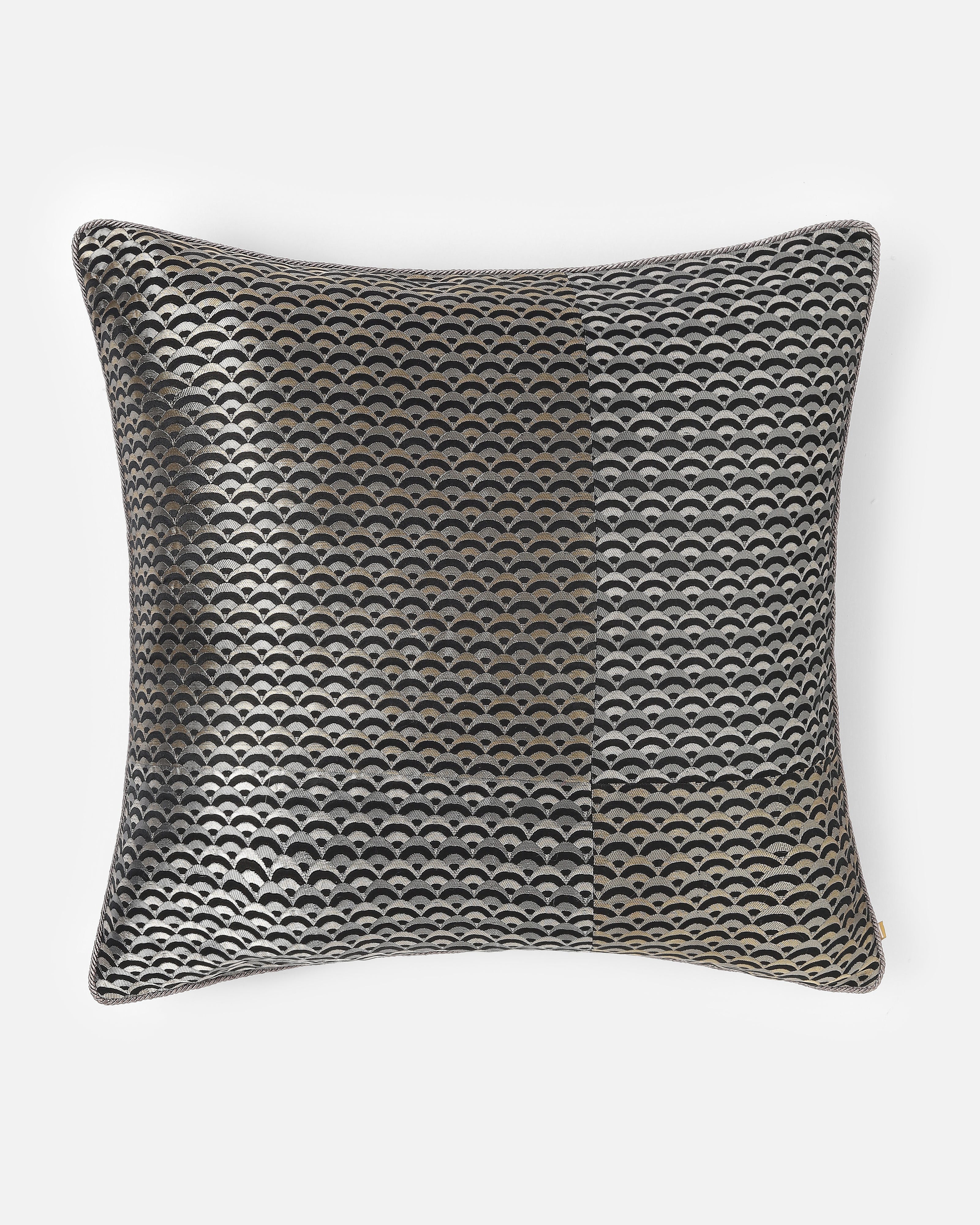 Diorite Banarasi Satin Brocade Silk Viscose Cushion Cover