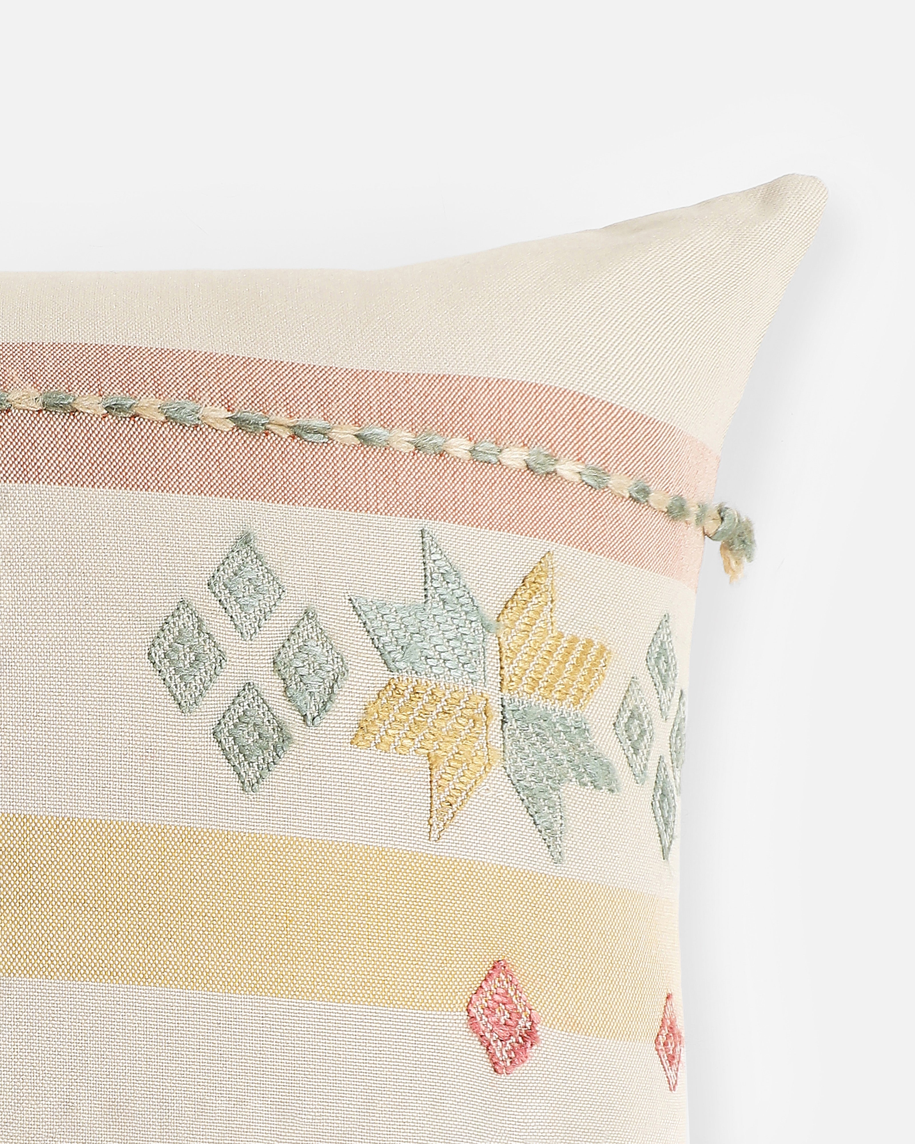 Dawa Bhujodi Extra Weft Cotton Cushion Cover