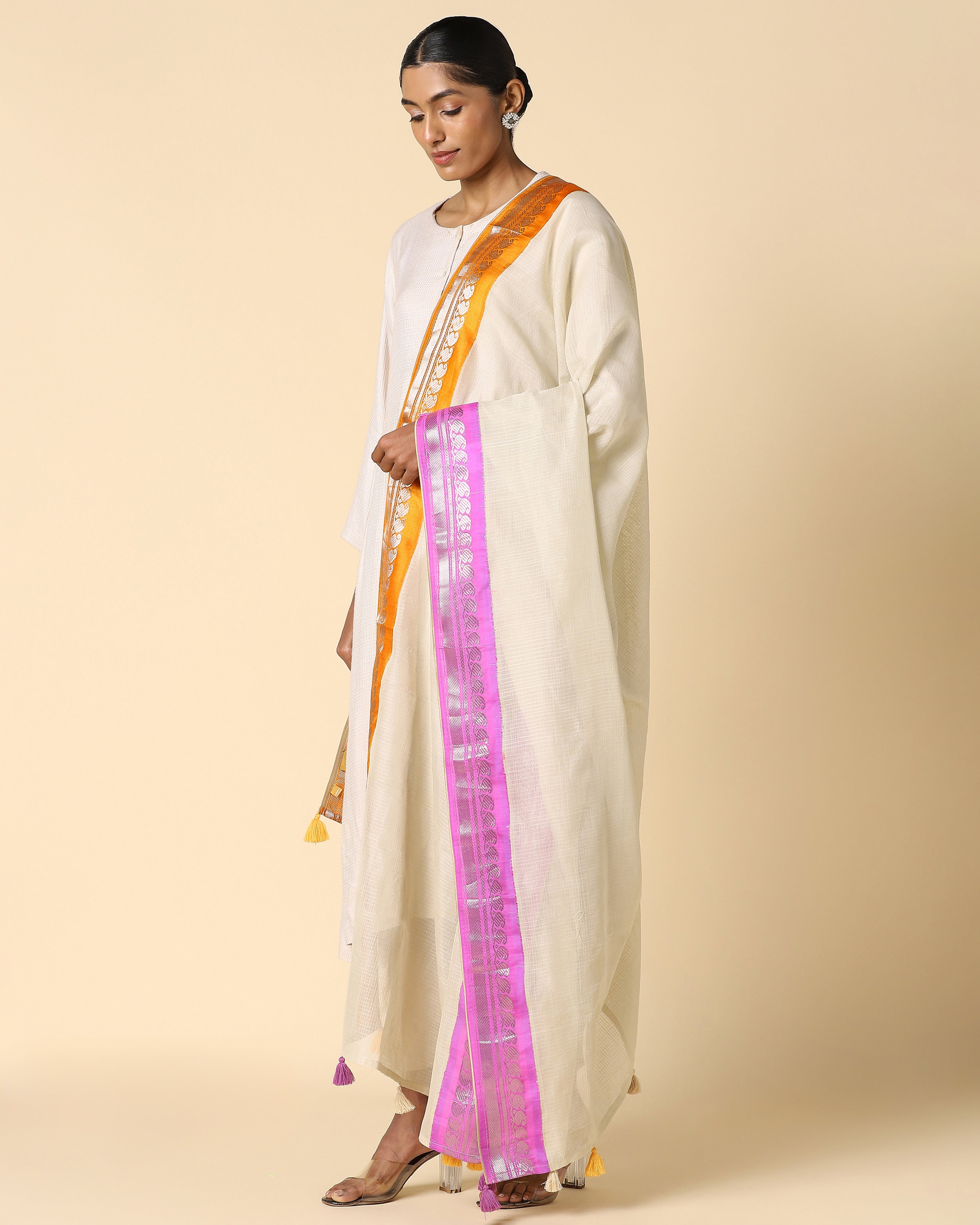 Amala Gadwal Kuttu Weave Cotton Silk Dupatta