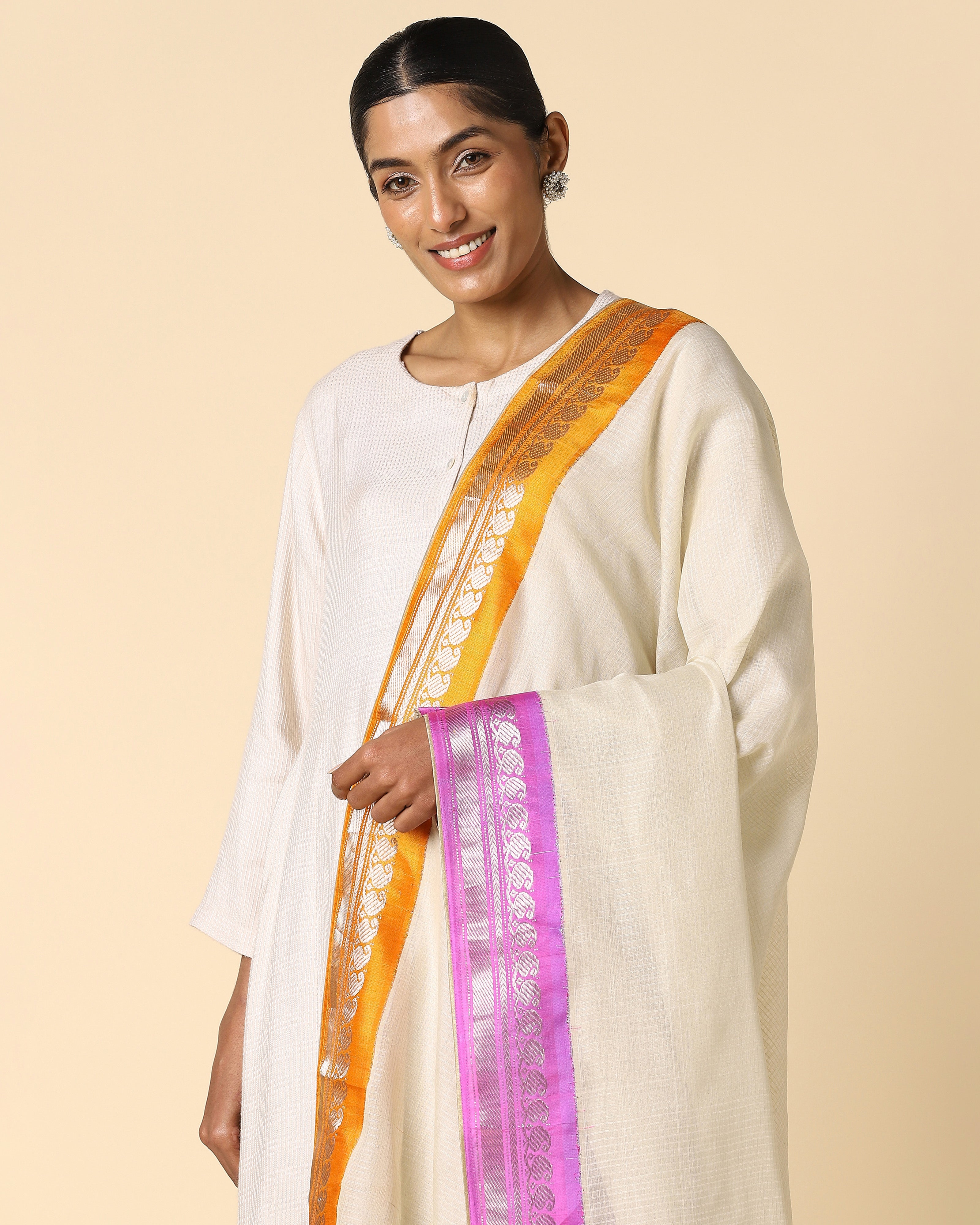Amala Gadwal Kuttu Weave Cotton Silk Dupatta
