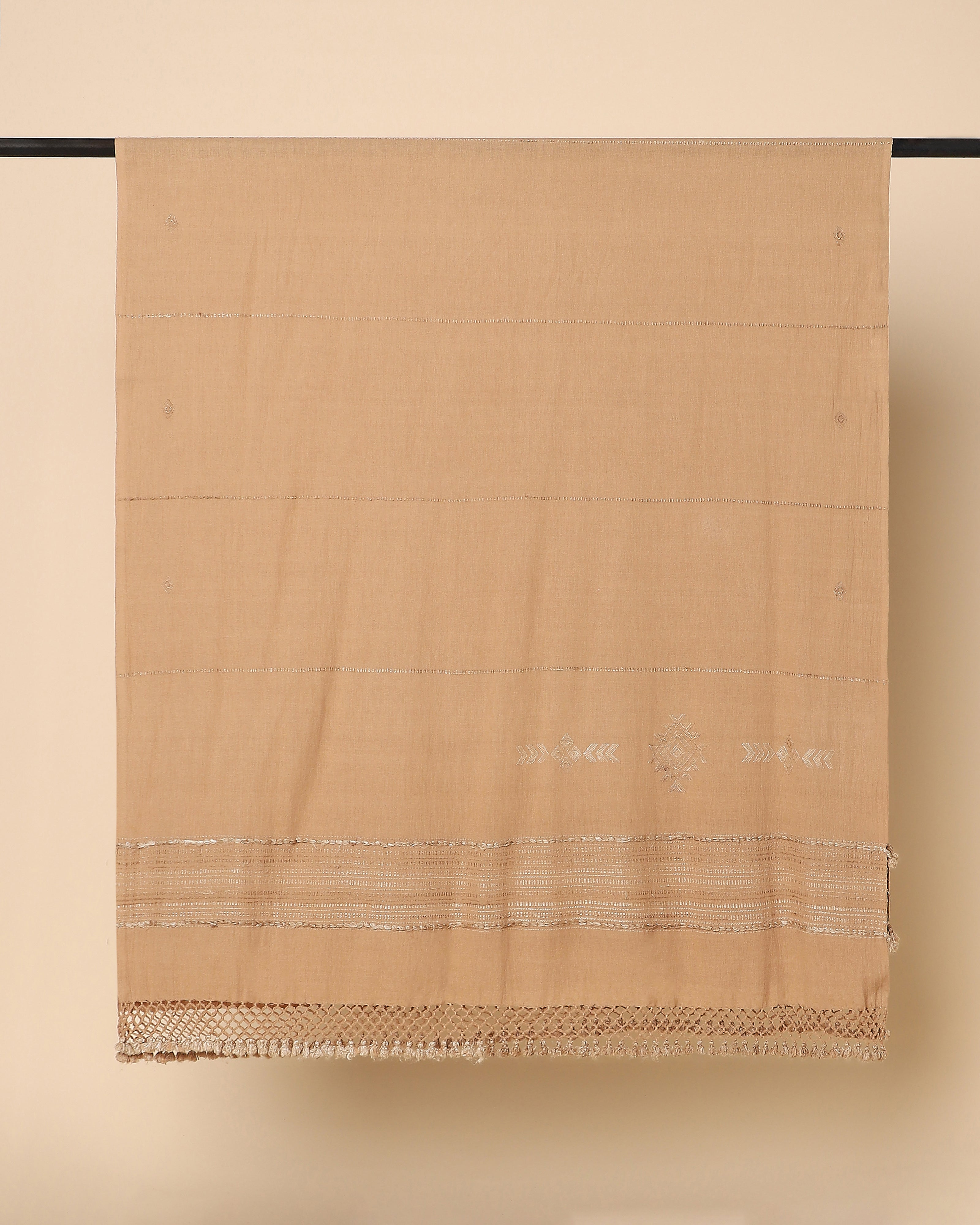 Hemika Bhujodi Extra Weft Brown Cotton Dupatta