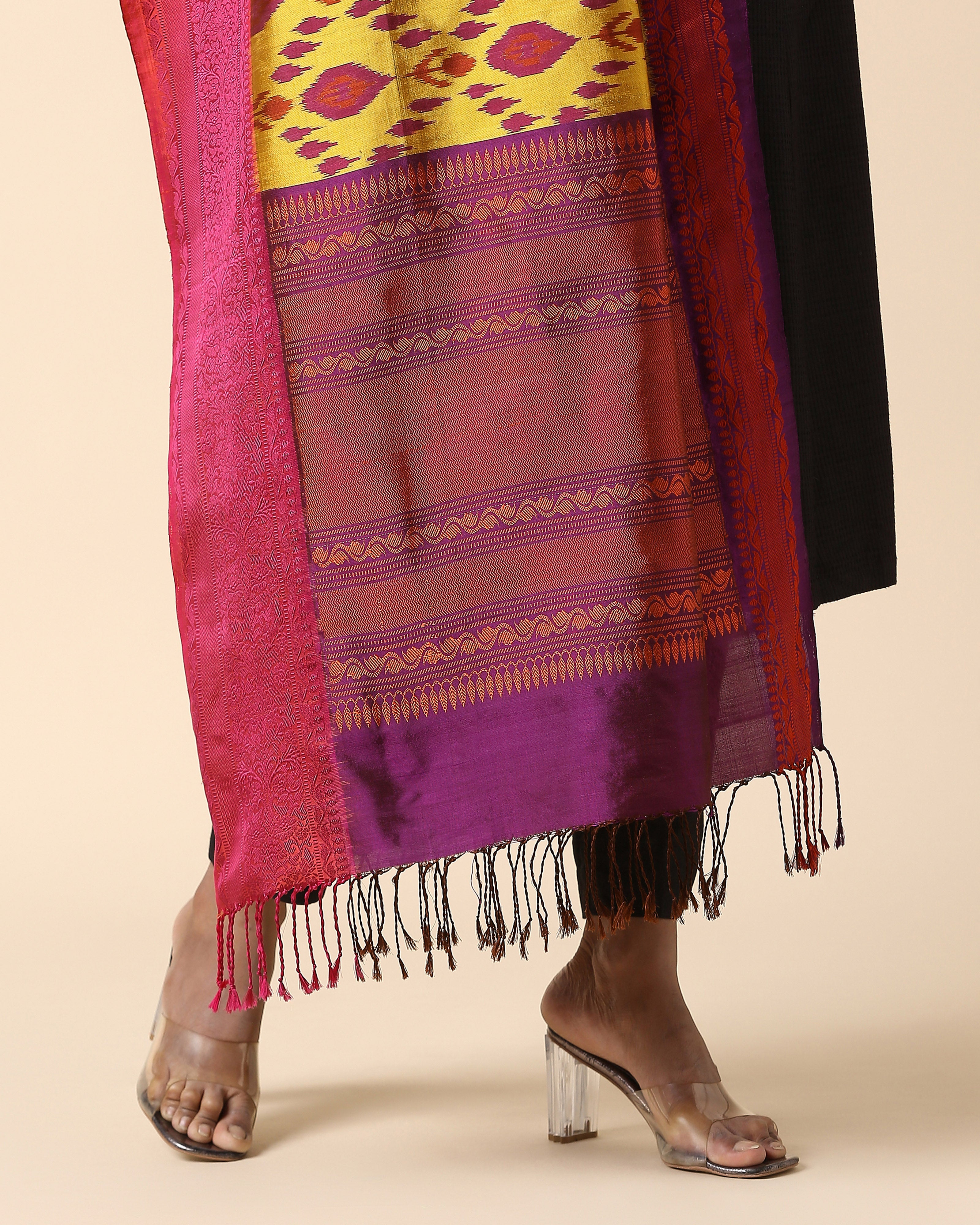 Aafia Pochampally Weft Ikat Silk Dupatta