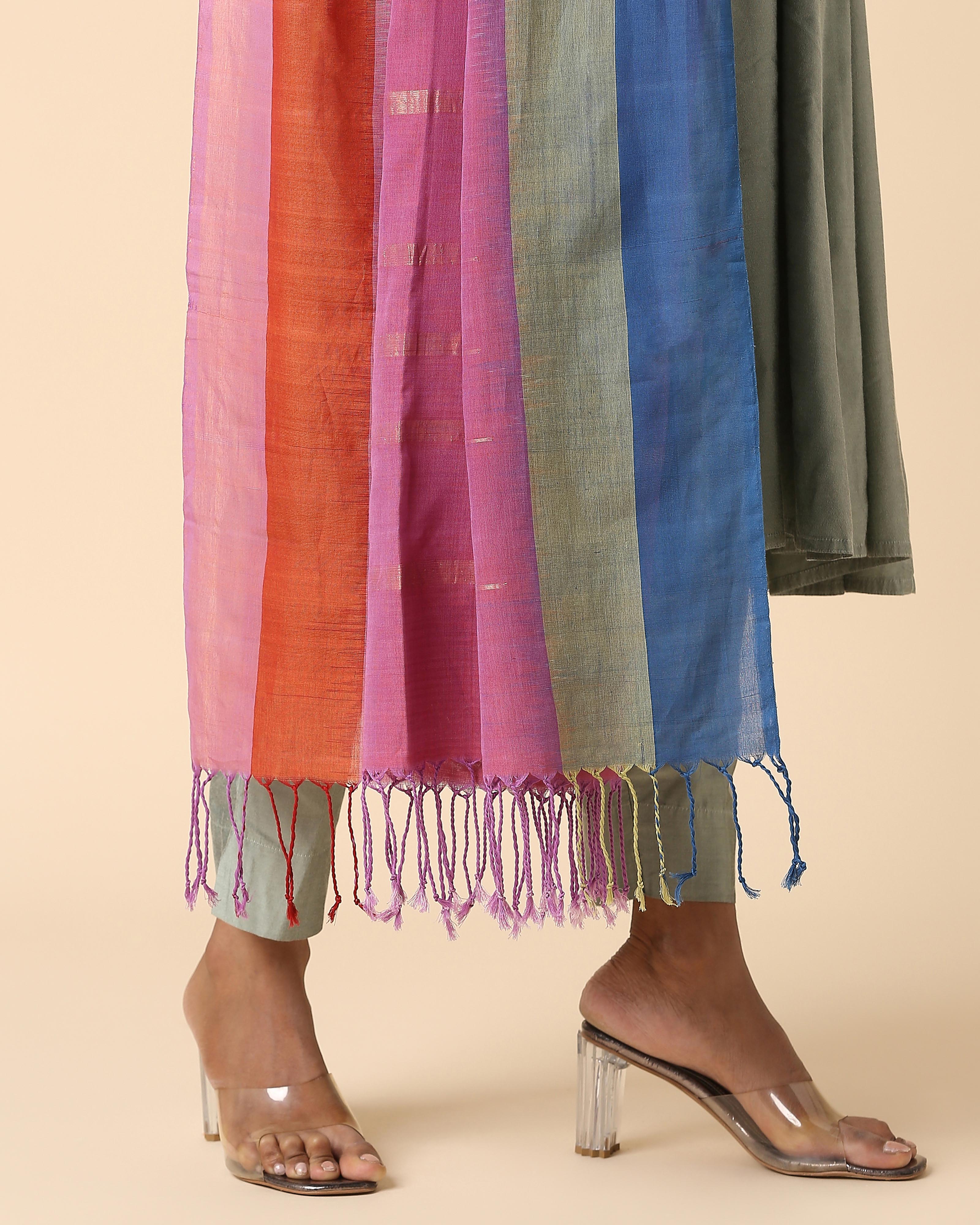 Shafna Pochampally Weft Ikat Cotton Dupatta