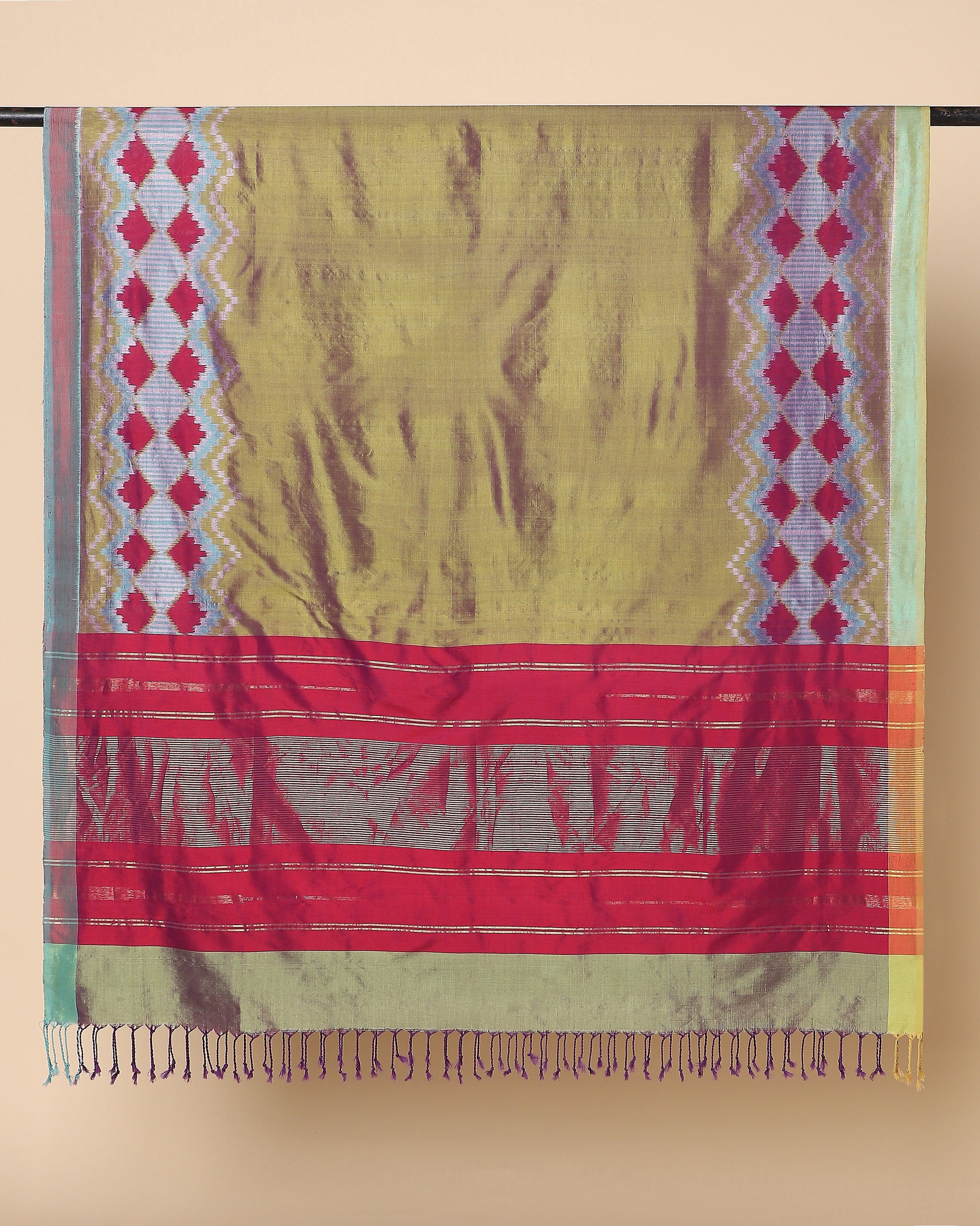 Namiah Pochampally Weft Ikat Cotton Silk Dupatta