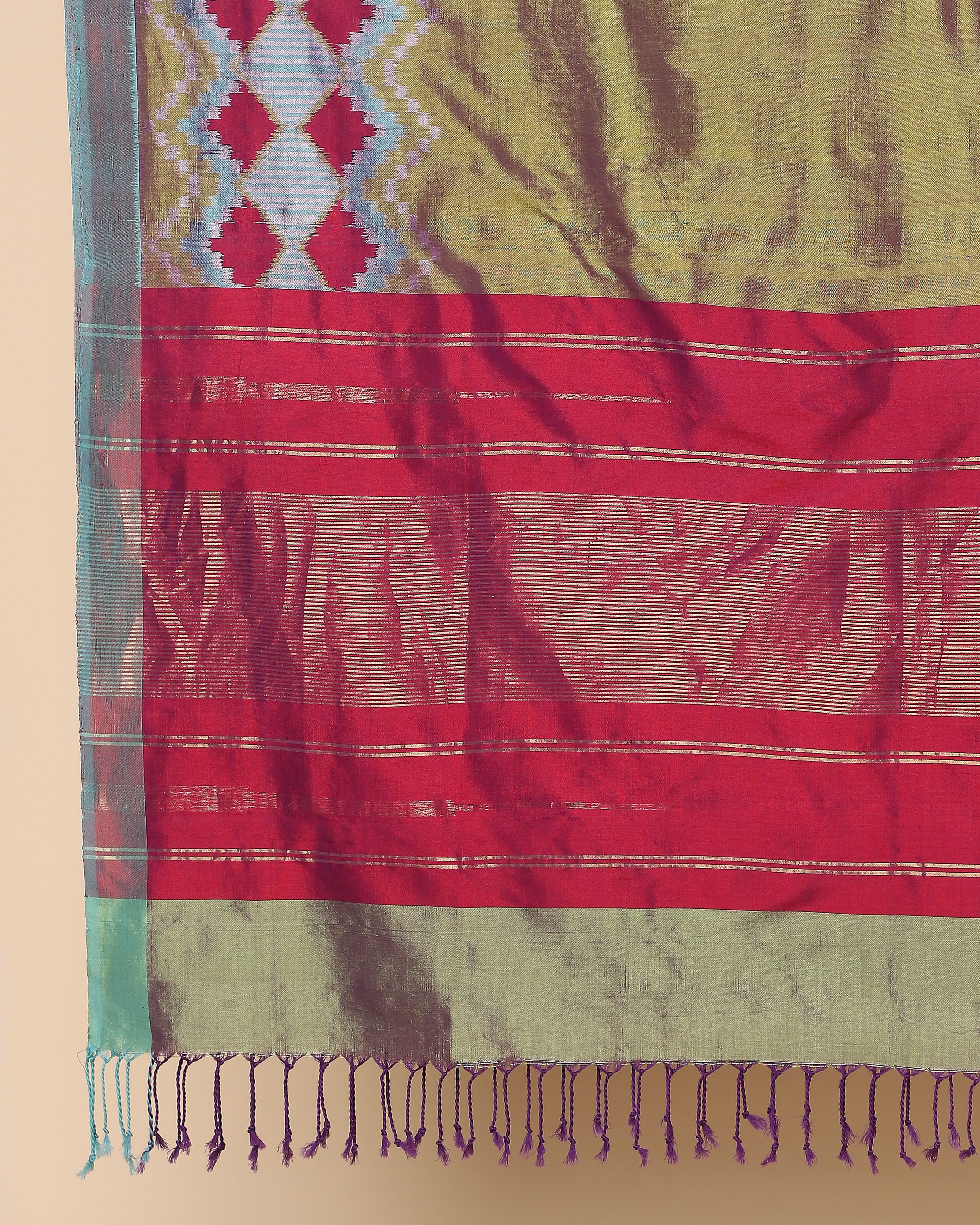 Namiah Pochampally Weft Ikat Cotton Silk Dupatta