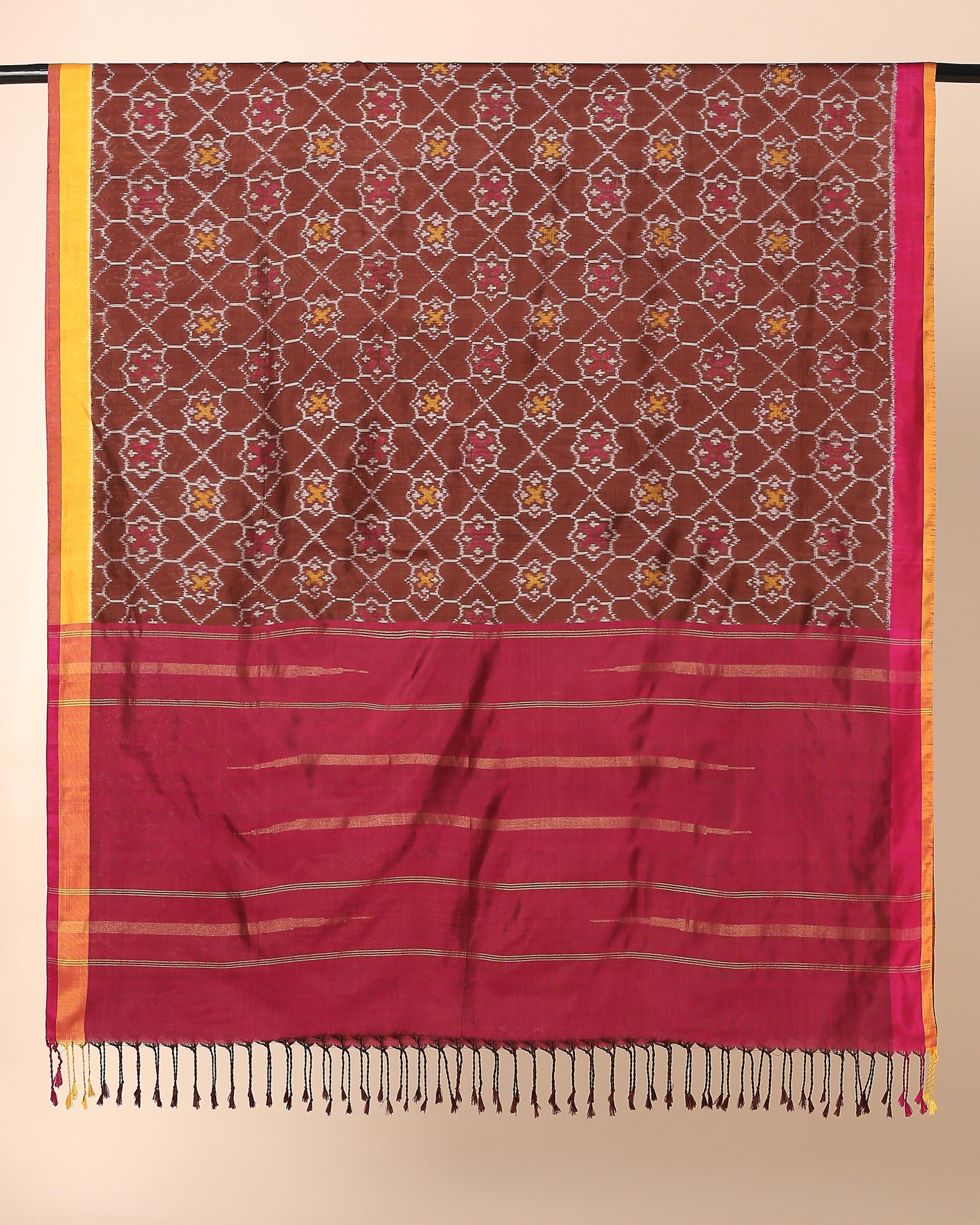 Raakhi Pochampally Weft Ikat Silk Dupatta