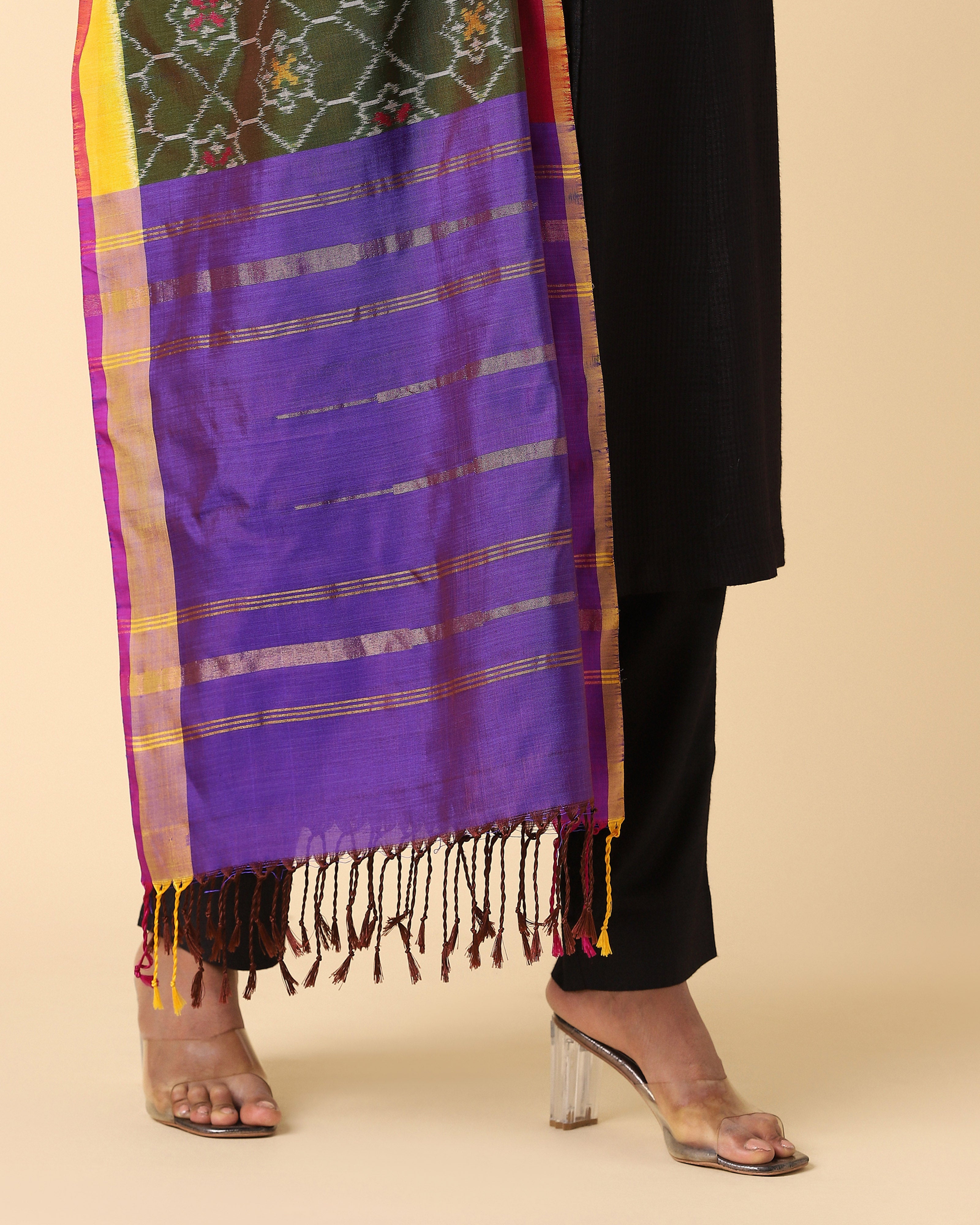 Raakhi Pochampally Weft Ikat Silk Dupatta