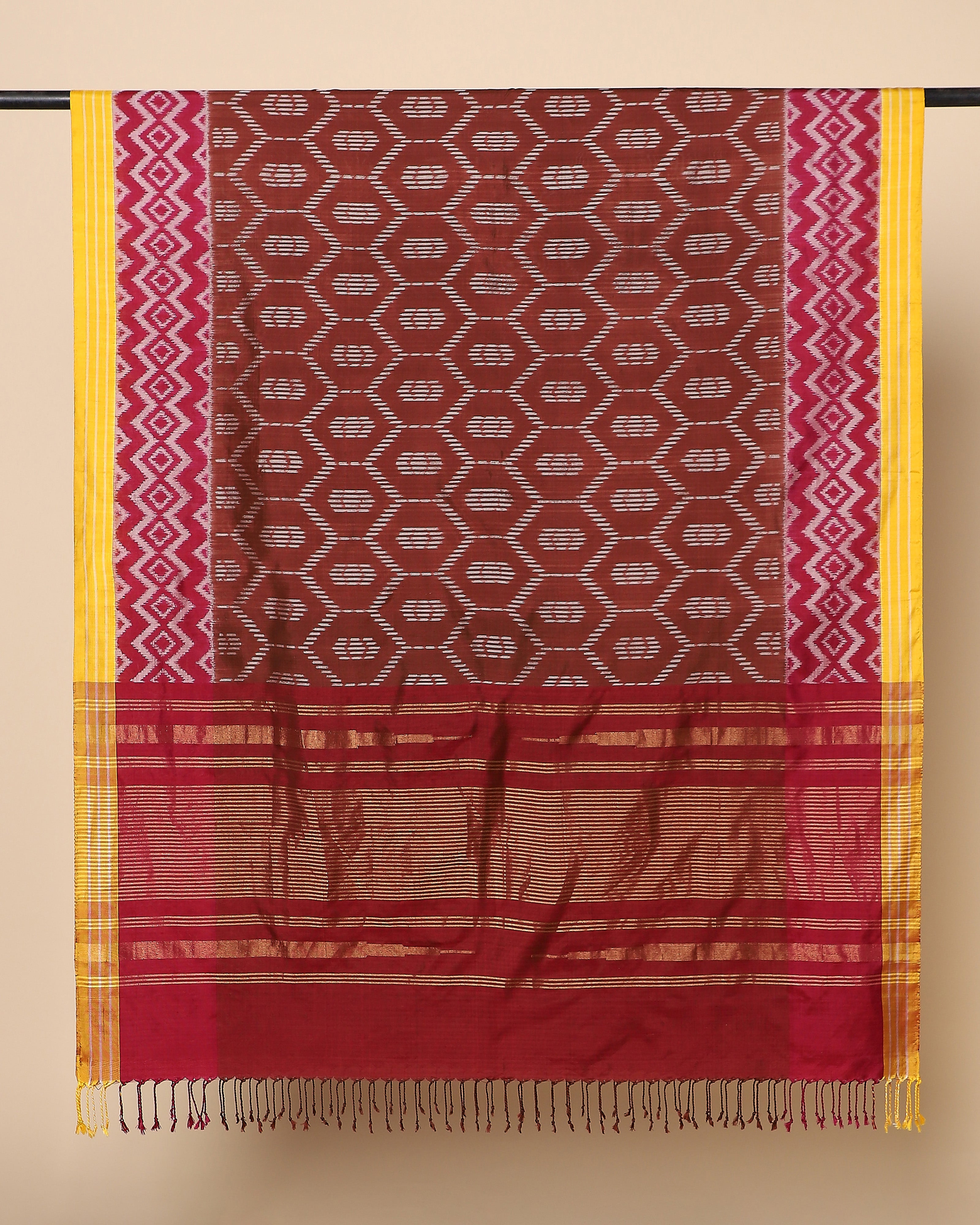 Rahi Pochampally Weft Ikat Silk Dupatta