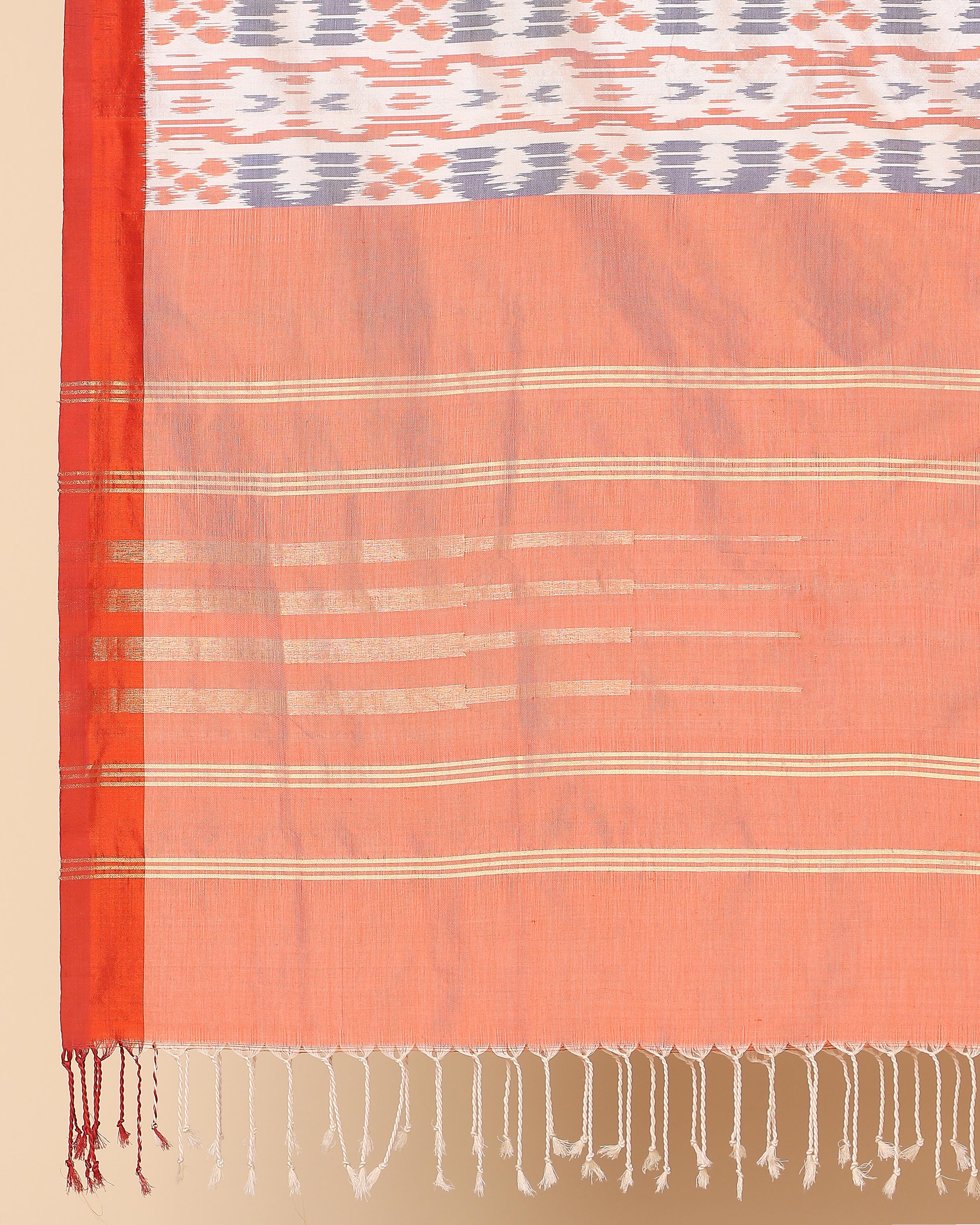 Inala Pochampally Weft Ikat Cotton Silk Dupatta