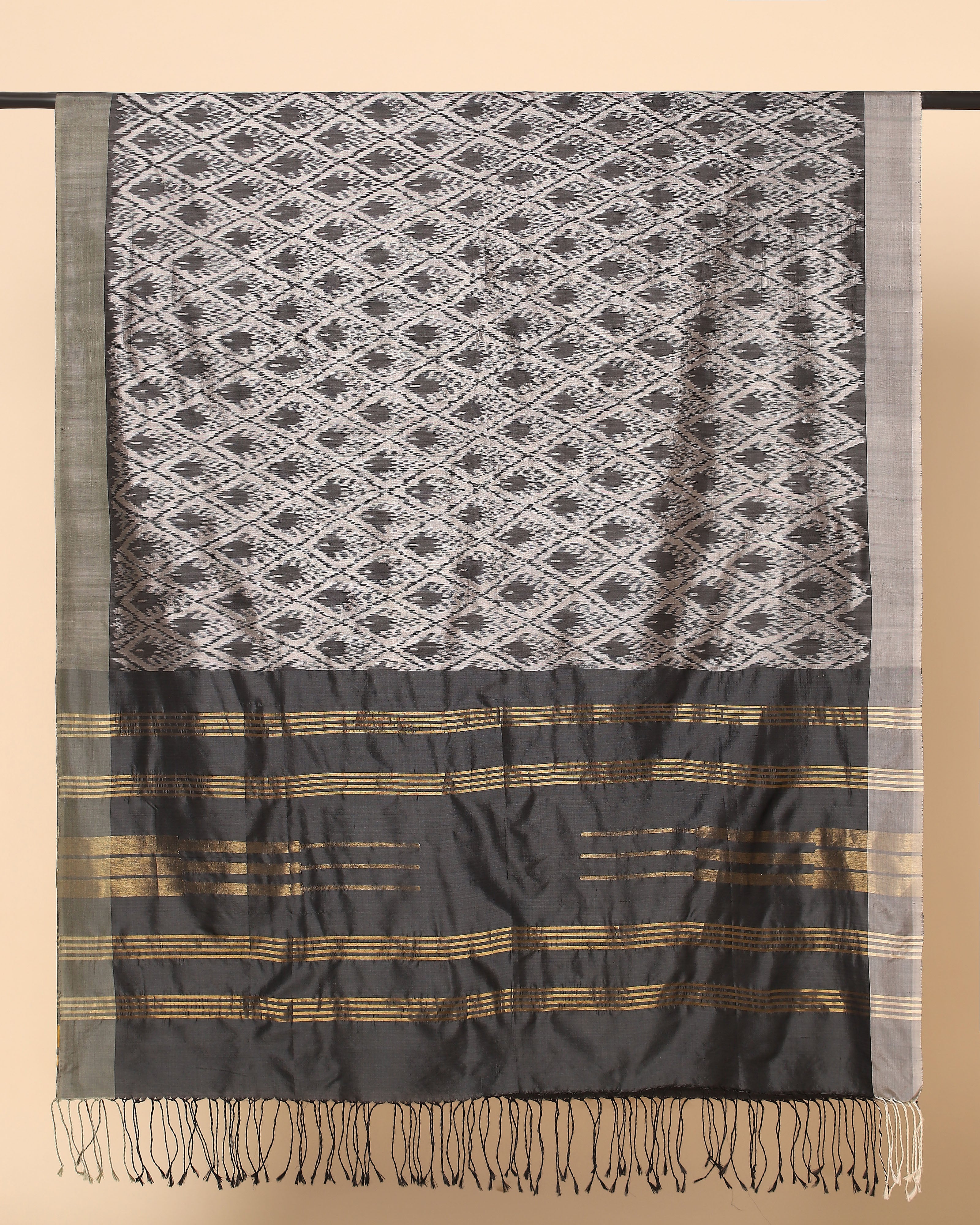 Bhanuni Pochampally Weft Ikat Silk Dupatta