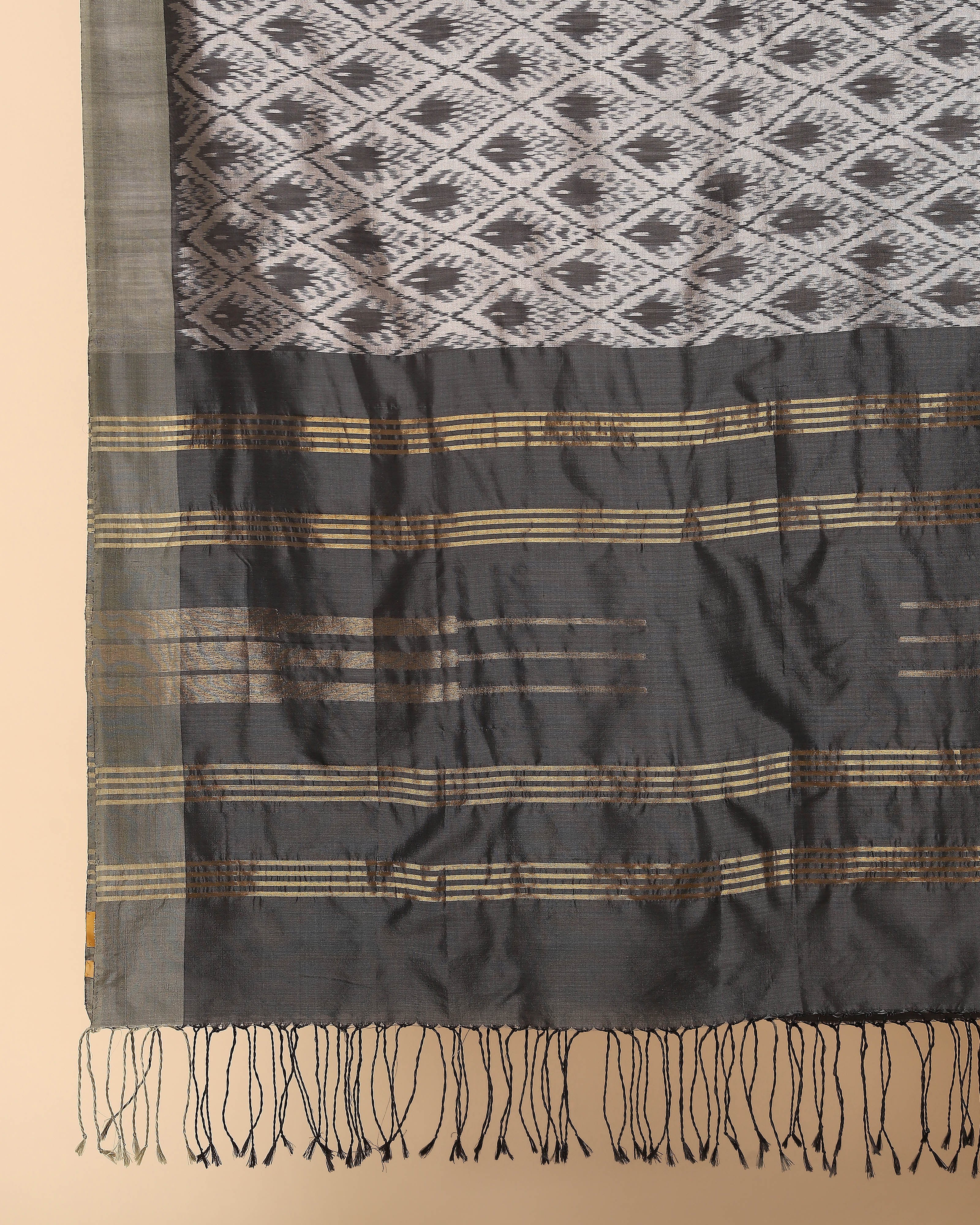 Bhanuni Pochampally Weft Ikat Silk Dupatta