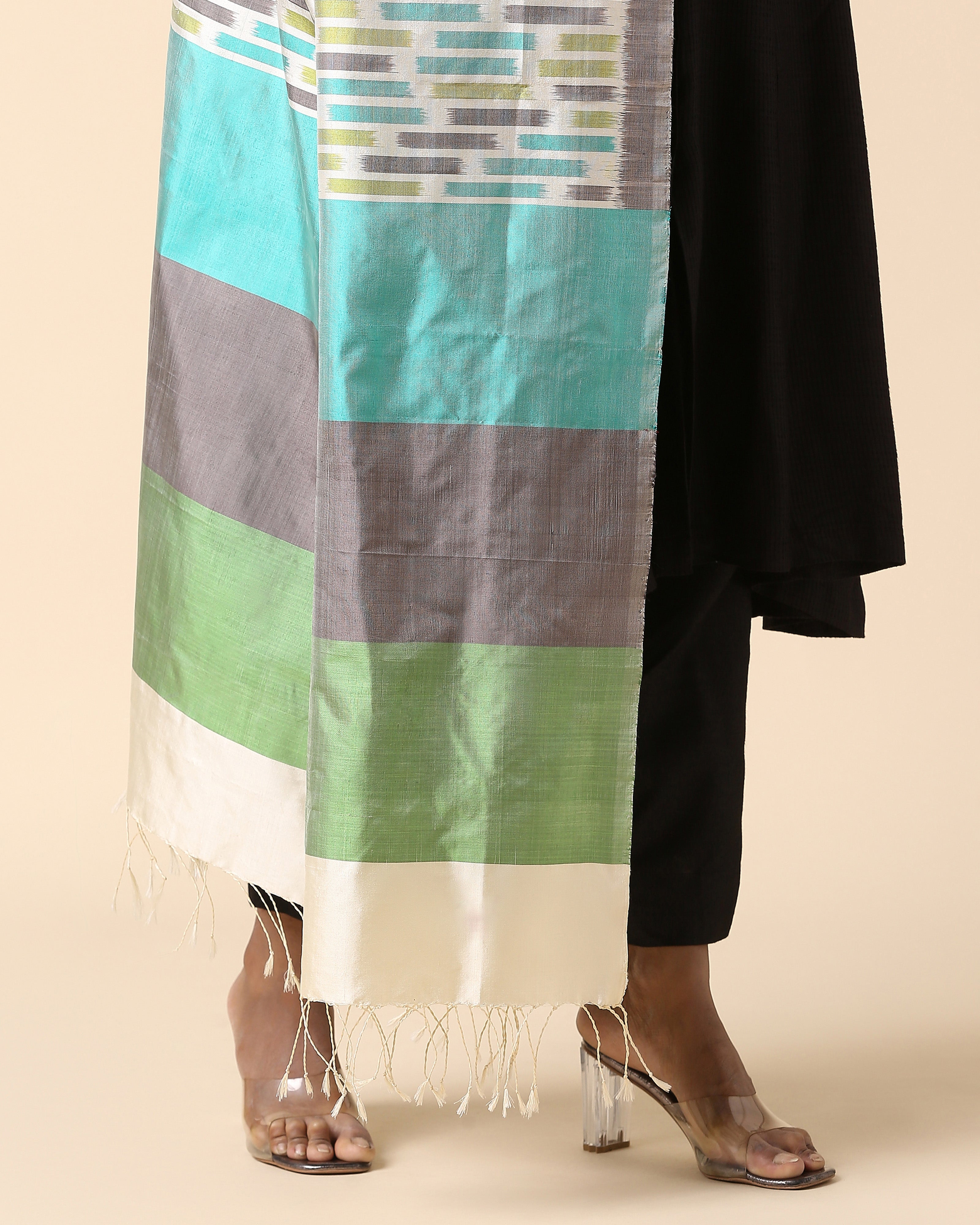Vasanti Pochampally Weft Ikat Silk Dupatta