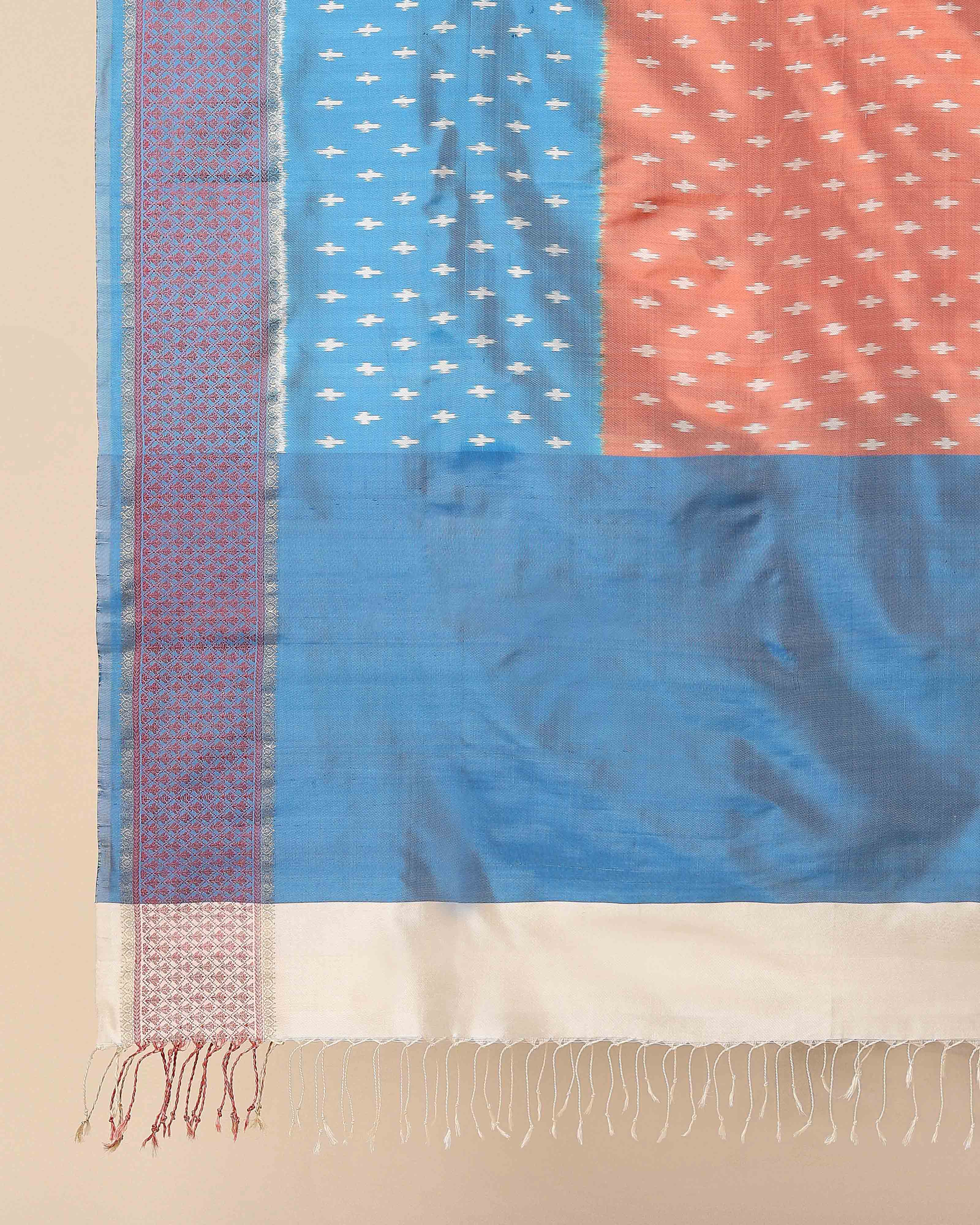 Kafi Pochampally Weft Ikat Silk Dupatta